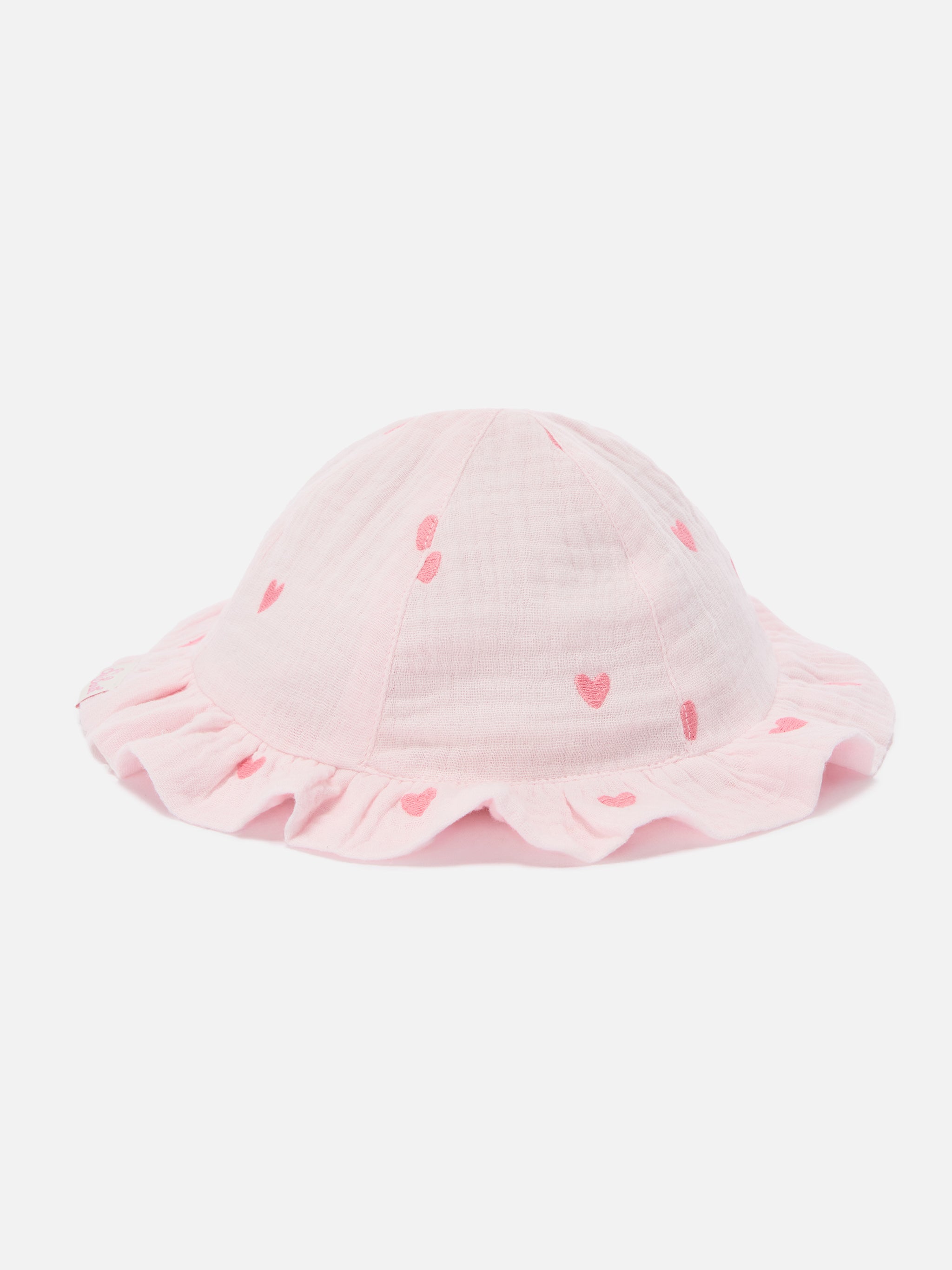 mc2-saint-barth-doremi-cappellino-da-sole-bambina-in-mussola-rosa-con-ricamo-cuo image 3