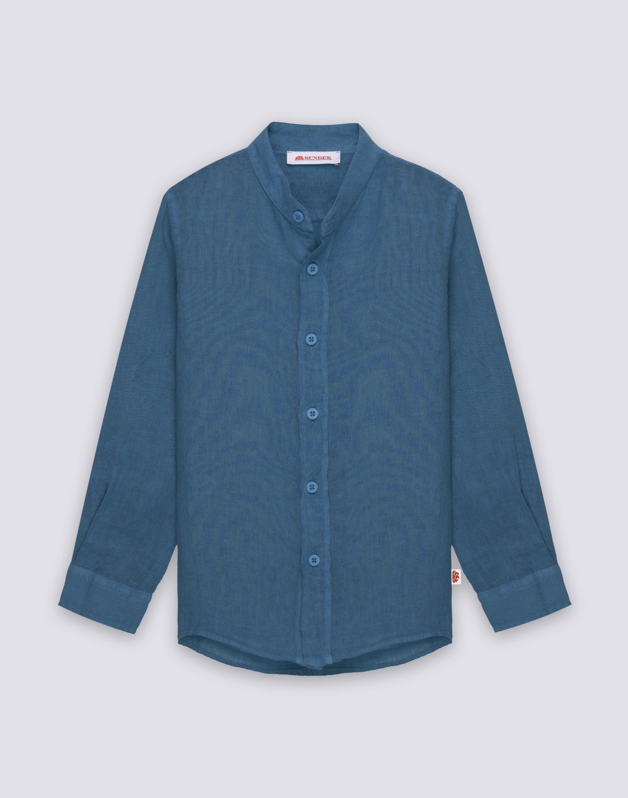 sundek-b821-camicia-in-lino-da-bambino-manica-lunga-colletto-coreana image 1