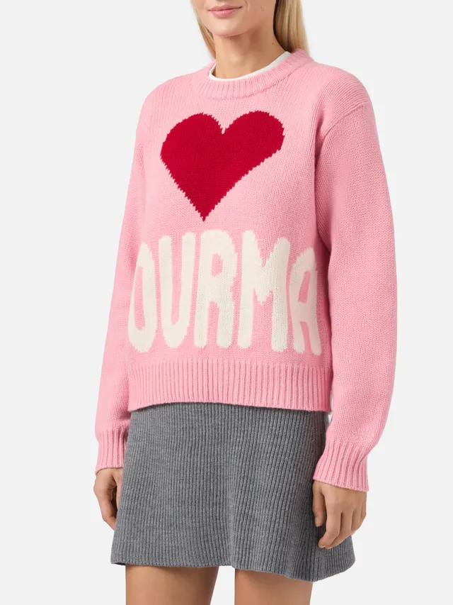 mc2-saint-barth-kyla-maglione-donna-in-lana-rosa-con-jacquard-courma image 1