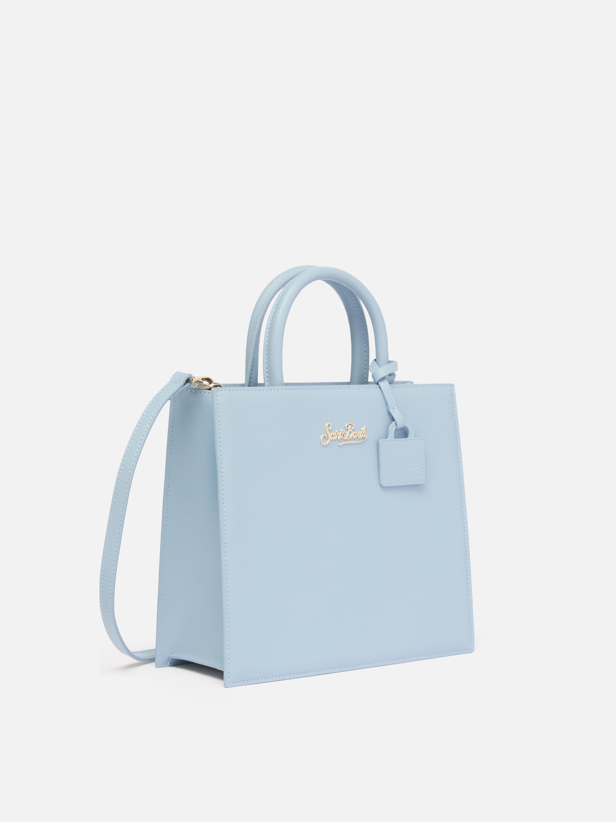 mc2-saint-barth-borsa-shop-midi-in-pelle-liscia-azzurra-con-targhetta-metallica image 3