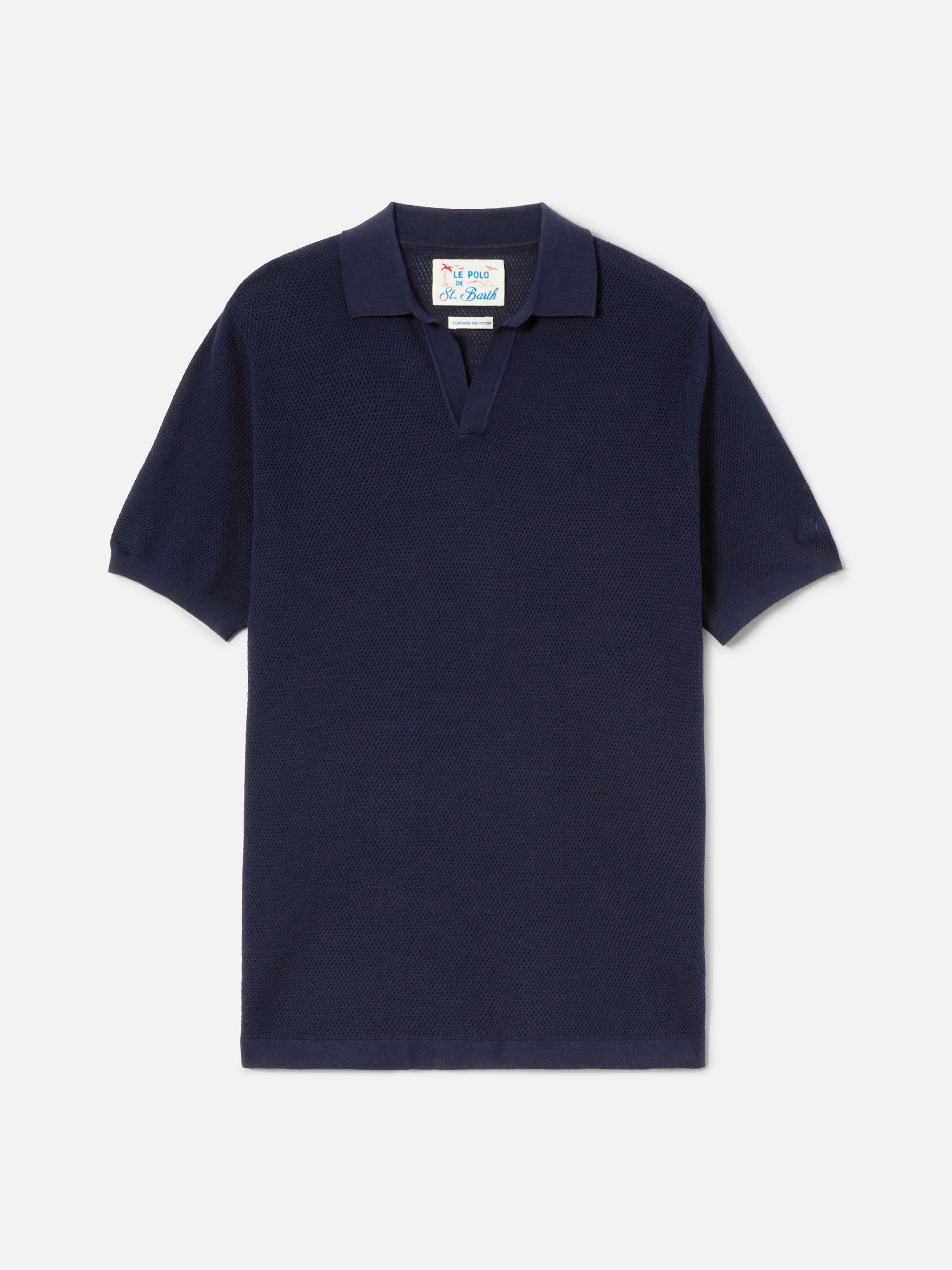mc2-saint-barth-sloan-mesh-polo-uomo-blu-in-cotone-high-twist image 5