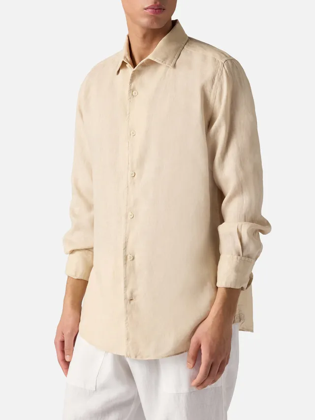 mc2-saint-barth-camicia-raphael-beige-in-lino-con-tintura-minerale image 1