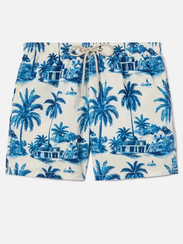 mc2-saint-barth-gustavia-boxer-mare-uomo-toile-de-jouy-blu-special-edition image 1