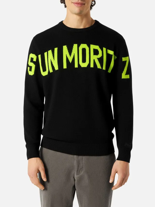 mc2-saint-barth-heron-ski-maglia-uomo-in-misto-cashmere-nero image 1
