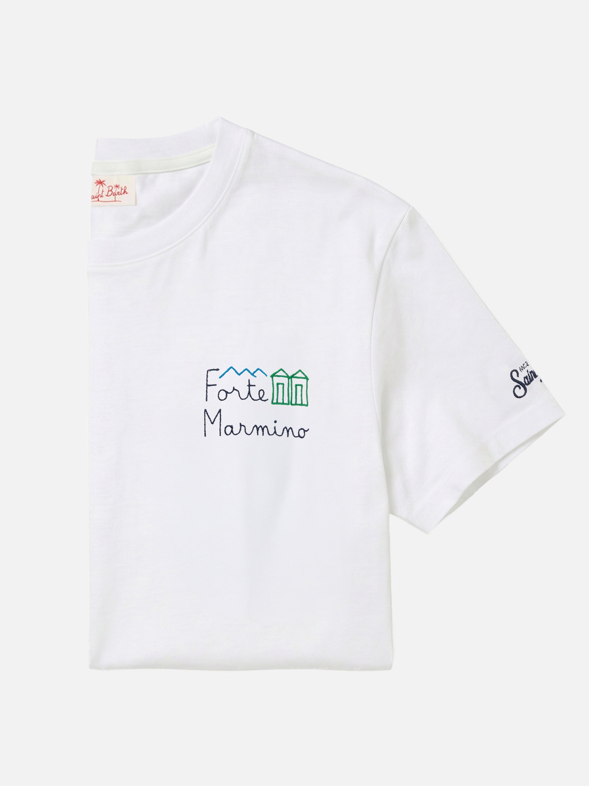 mc2-saint-barth-t-shirt-portofino-in-cotone-con-ricamo-forte-marmino image 1