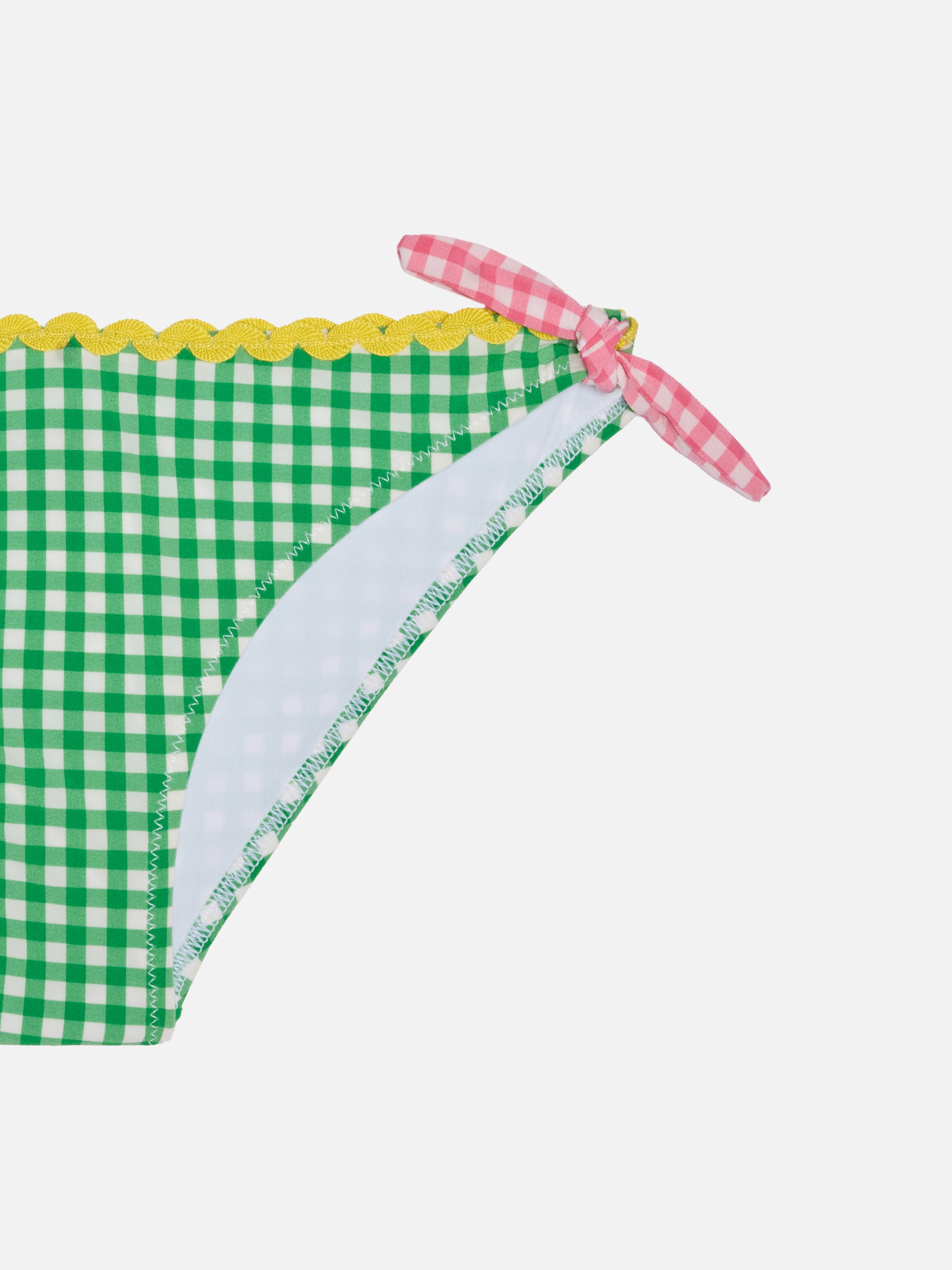 mc2-saint-barth-bikini-top-da-bambina-con-stampa-vichy-verde image 3