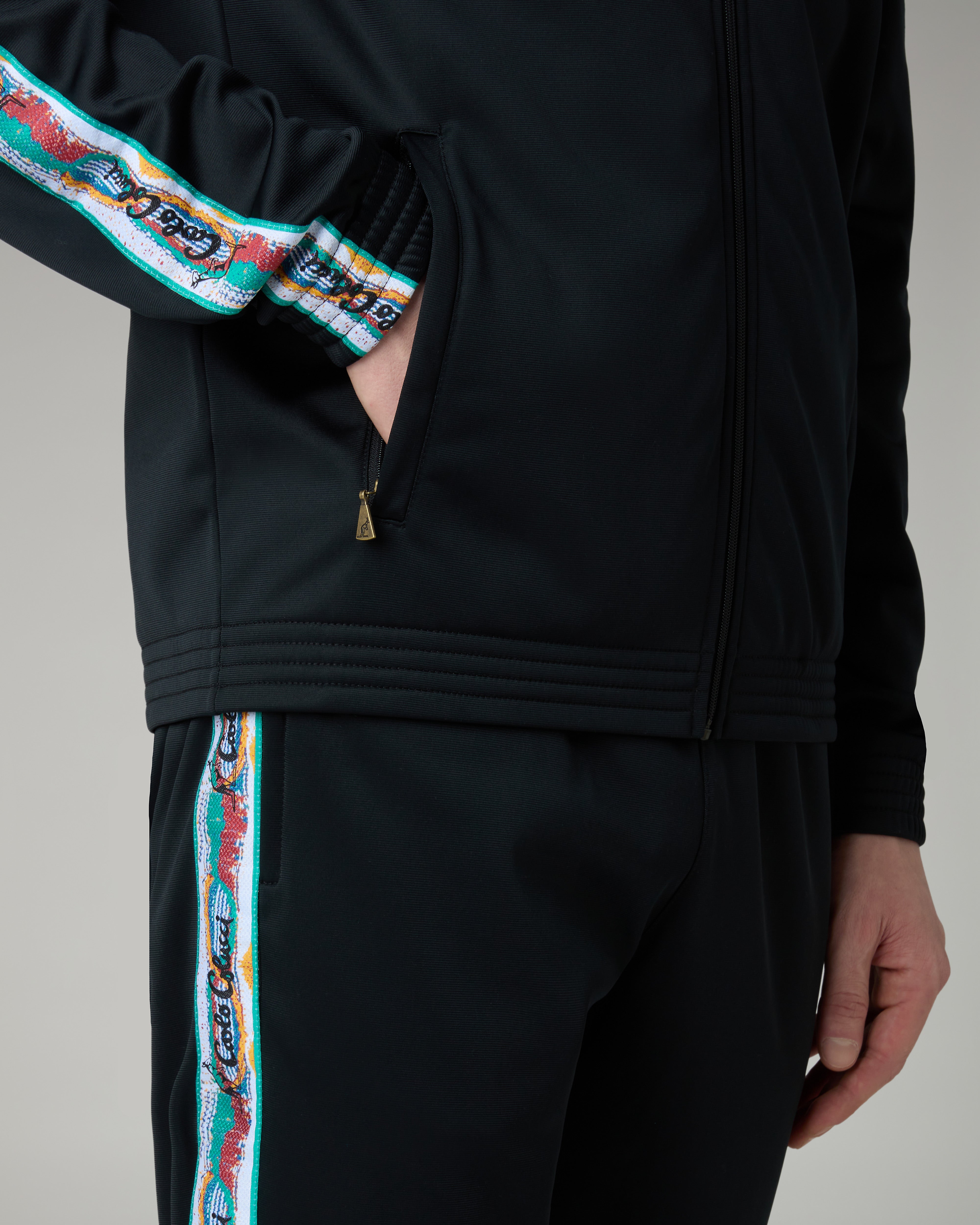 australian-x-carlo-colucci-color-tape-track-jacket-giacca-nera-acetato image 5