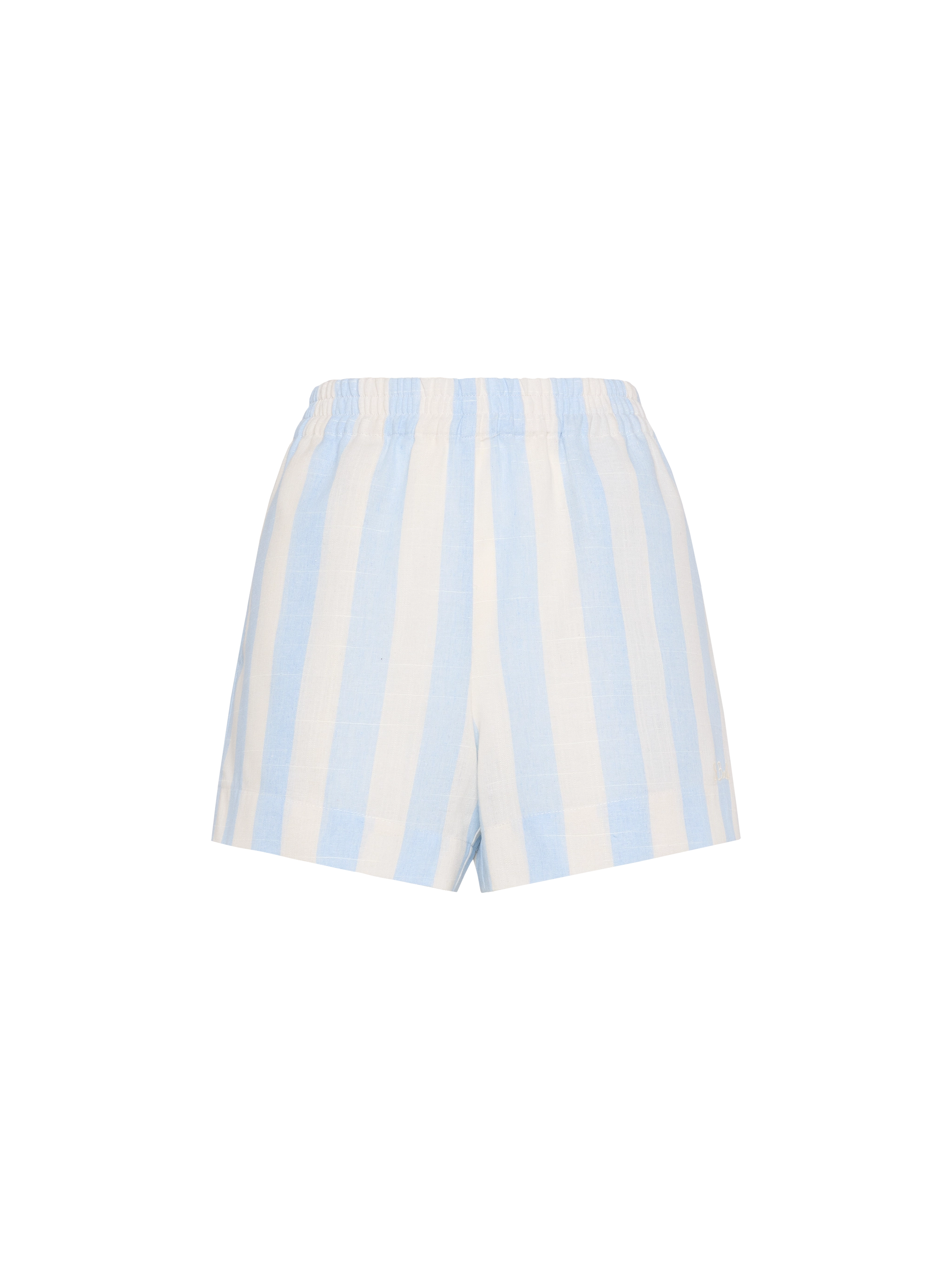 mc2-saint-barth-meave-shorts-donna-in-cotone-a-righe-azzurre image 5