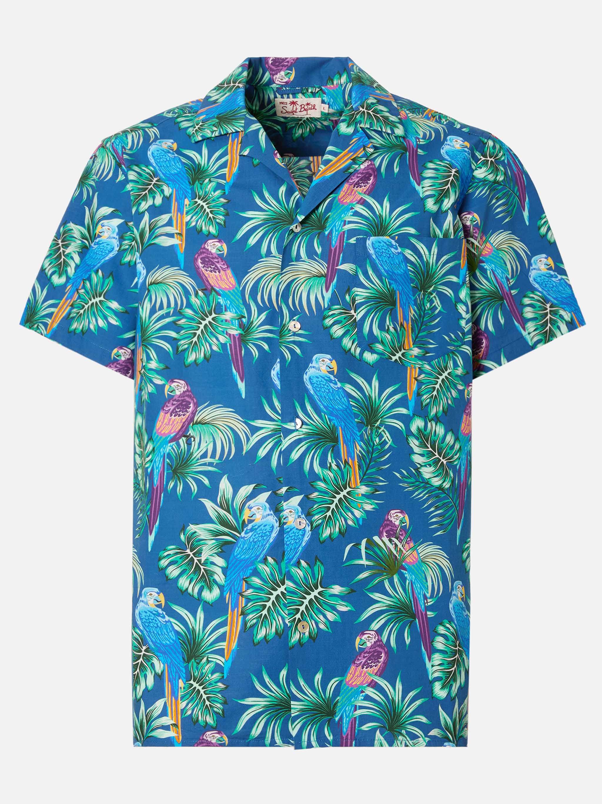 mc2-saint-barth-kalea-camicia-hawaiana-uomo-cotone-blu-stampa-tropicale image 4
