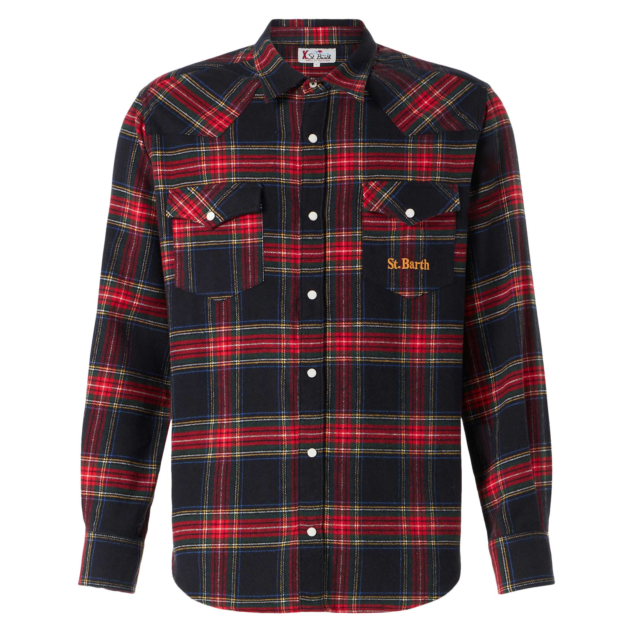 mc2-saint-barth-greg-camicia-tartan-blu-navy-in-cotone-stile-texano image 4