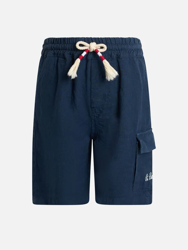 mc2-saint-barth-marseille-jr-bermuda-bambino-in-lino-blu-navy image 1