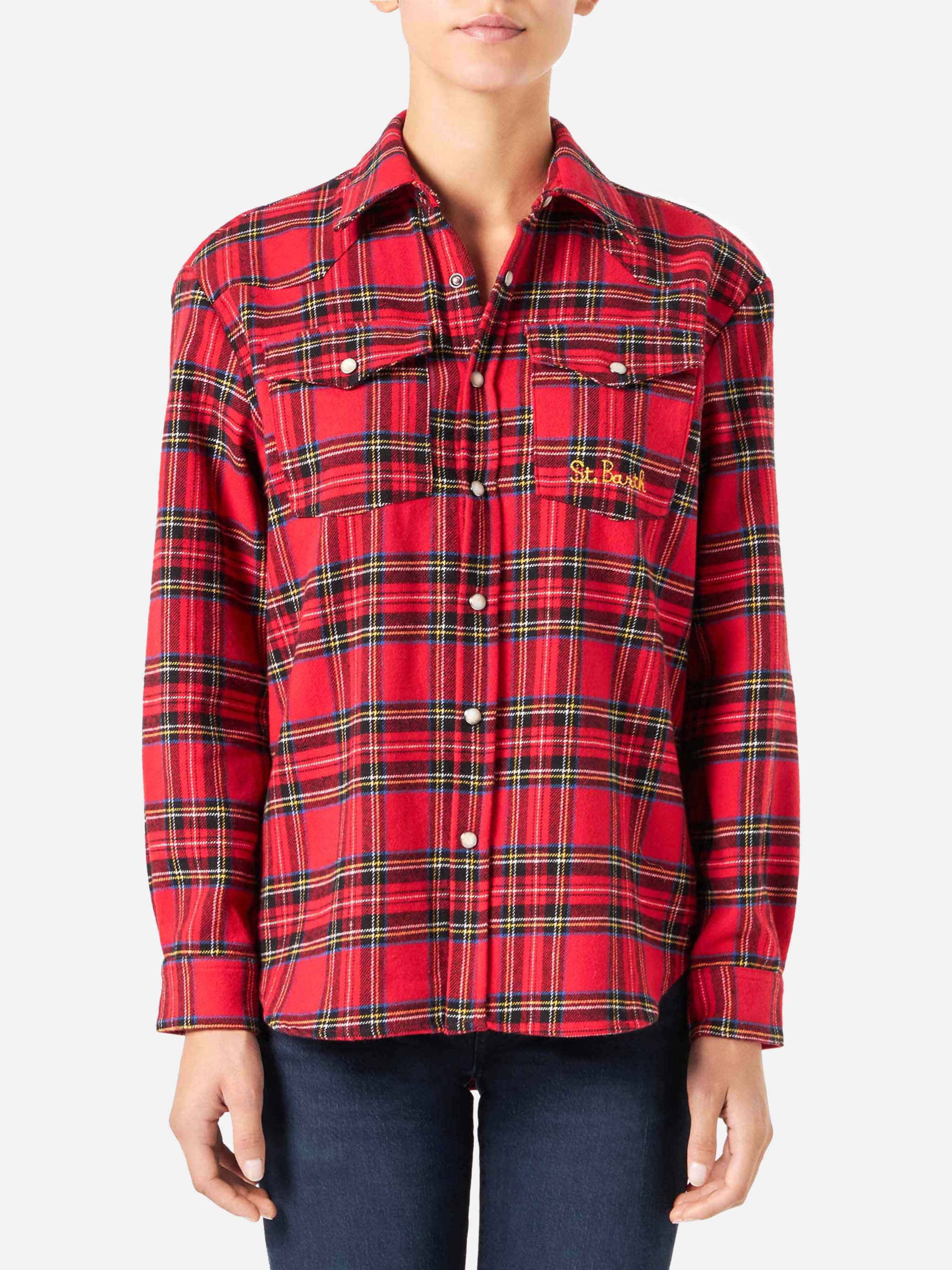 mc2-saint-barth-camicia-seattle-in-flanella-fantasia-tartan-rossa image 1