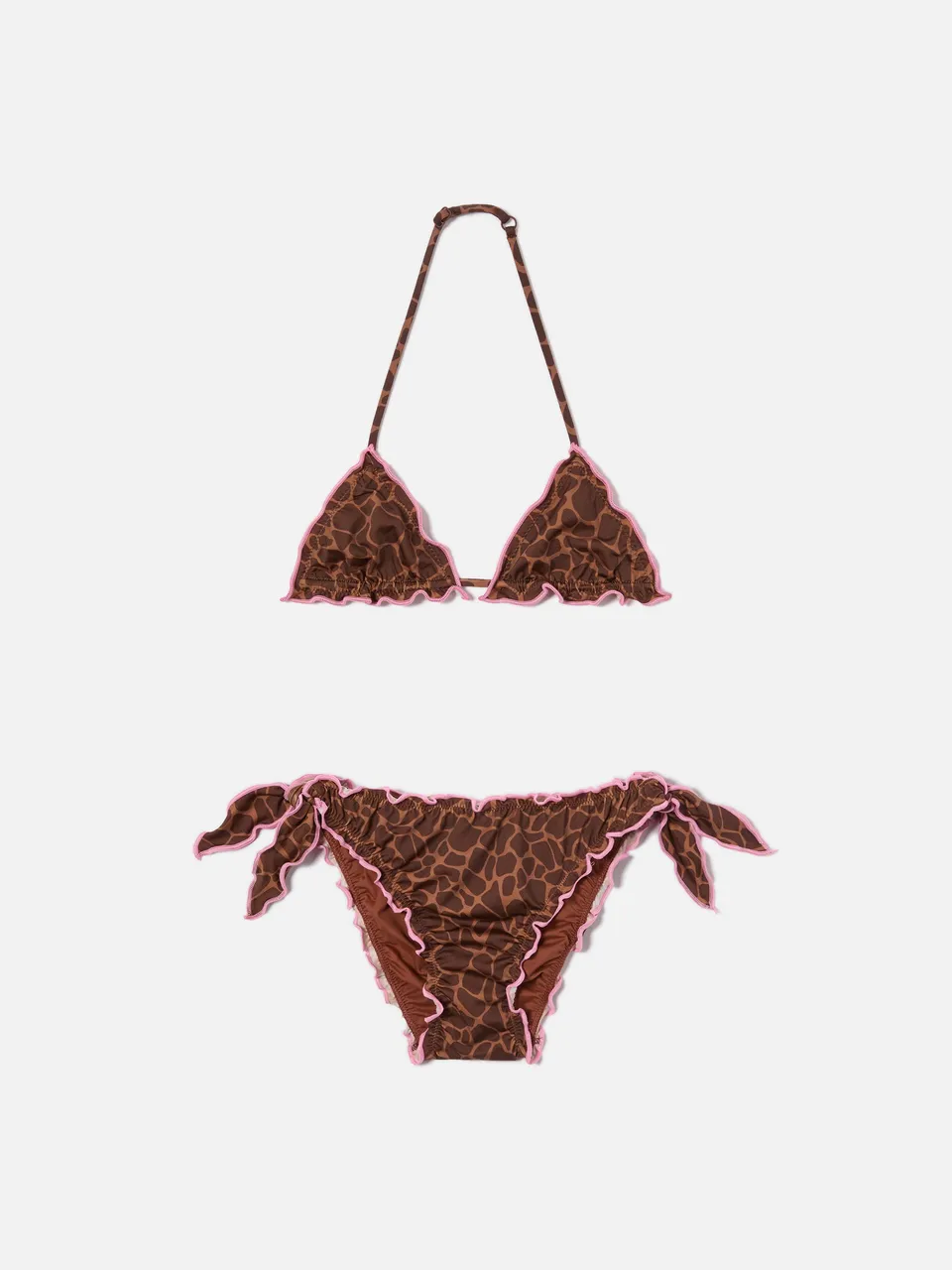 mc2-saint-barth-cris-bikini-da-bambina-animalier-marrone-e-rosa image 1