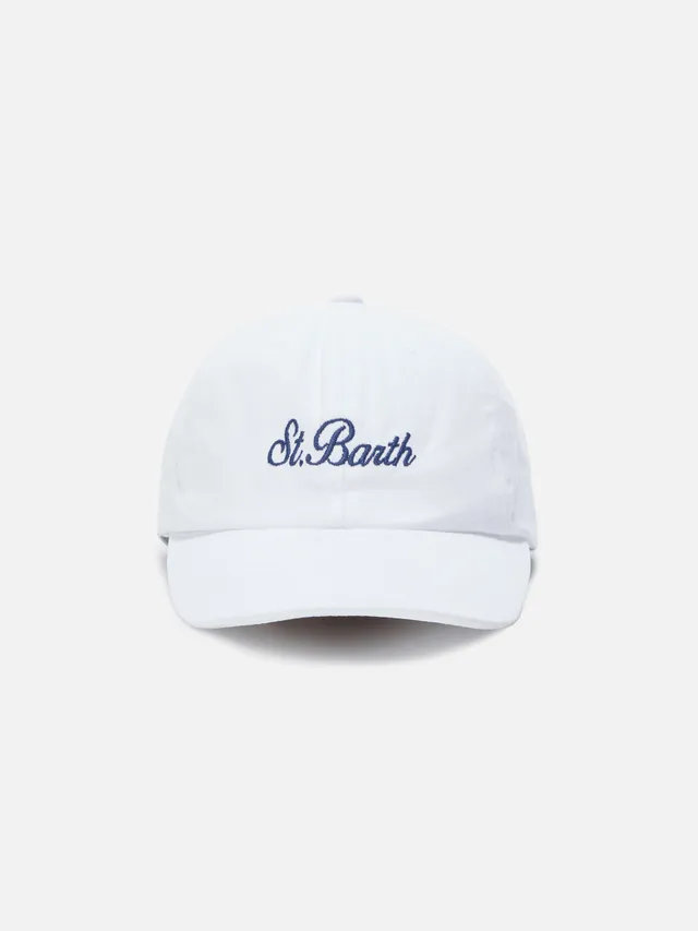 mc2-saint-barth-davis-cappellino-visiera-cotone-bianco-logo-ricamato image 1