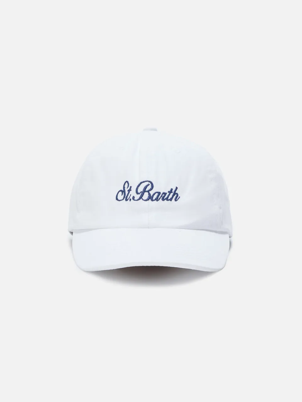 mc2-saint-barth-davis-cappellino-visiera-cotone-bianco-logo-ricamato image 1