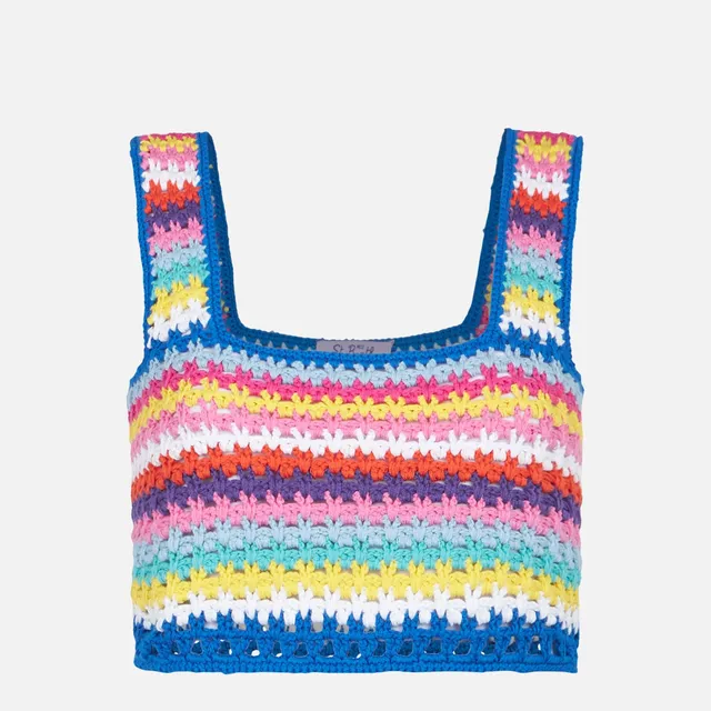 mc2-saint-barth-top-halima-donna-in-cotone-crochet-multicolore-su-bluette image 1