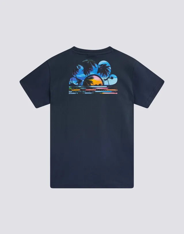 sundek-t-shirt-bambino-manica-corta-con-stampa-big-palm-e-logo image 1