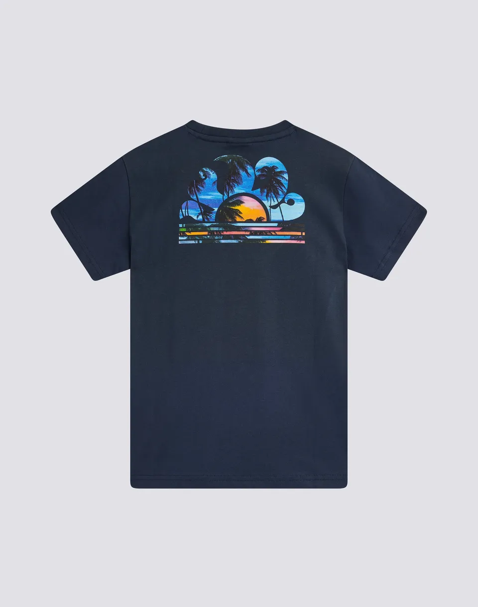 sundek-t-shirt-bambino-manica-corta-con-stampa-big-palm-e-logo image 1