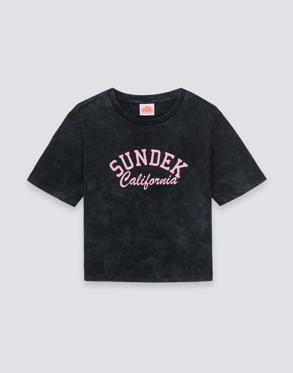 sundek-w748tejs000-t-shirt-donna-cropped-vintage-wash-logo-california-2 image 1