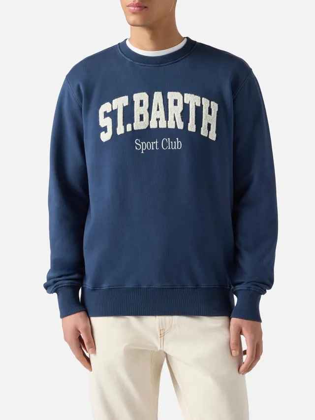 mc2-saint-barth-felpa-ponza-uomo-blu-navy-cotone-logo-sport-club image 1