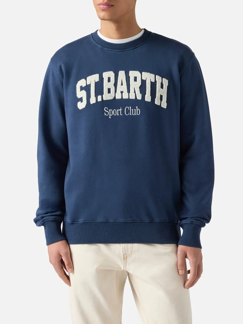 mc2-saint-barth-felpa-ponza-uomo-blu-navy-cotone-logo-sport-club image 1