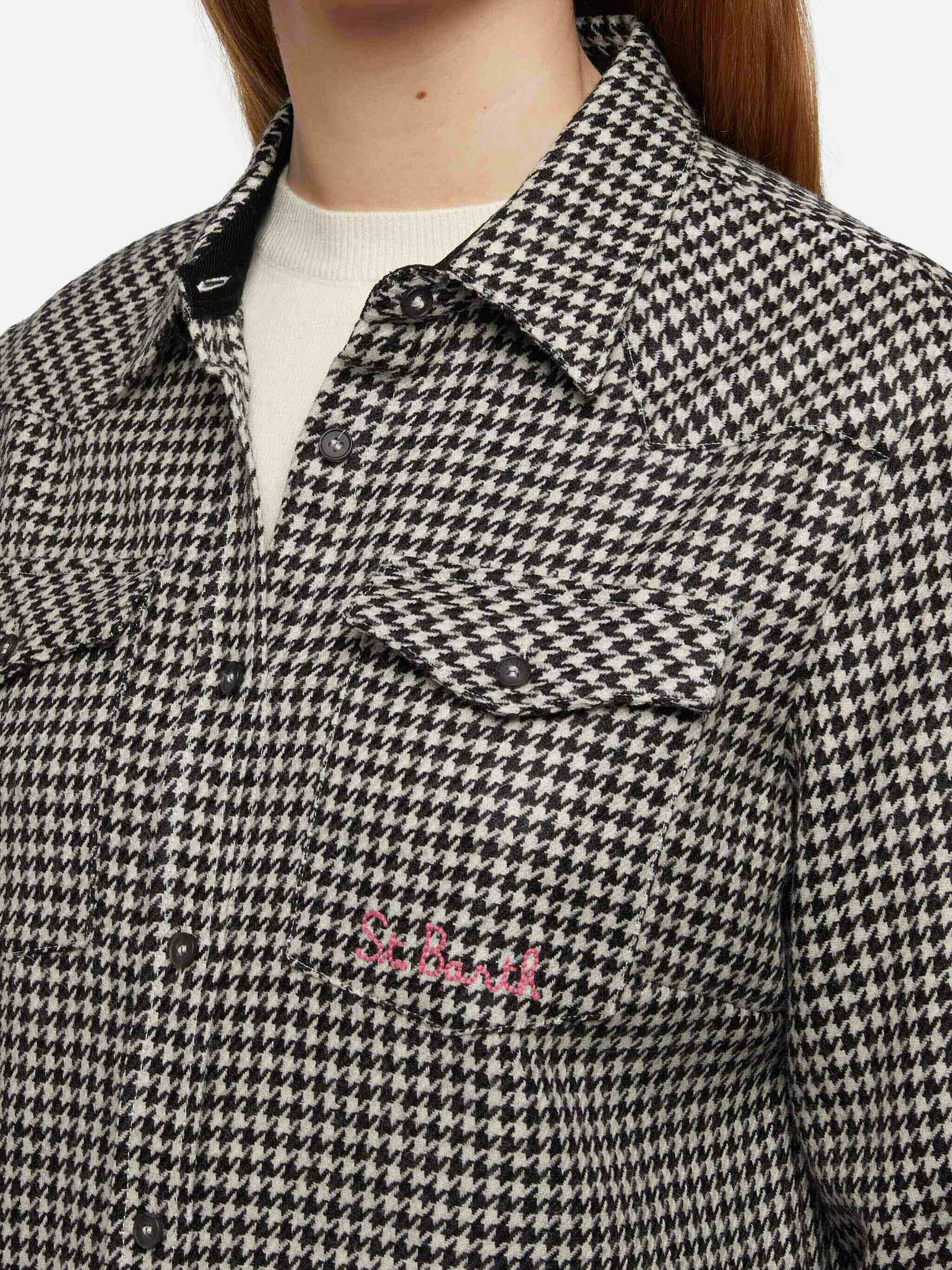 mc2-saint-barth-camicia-in-lana-deer-con-stampa-pied-de-poule-da-donna image 2