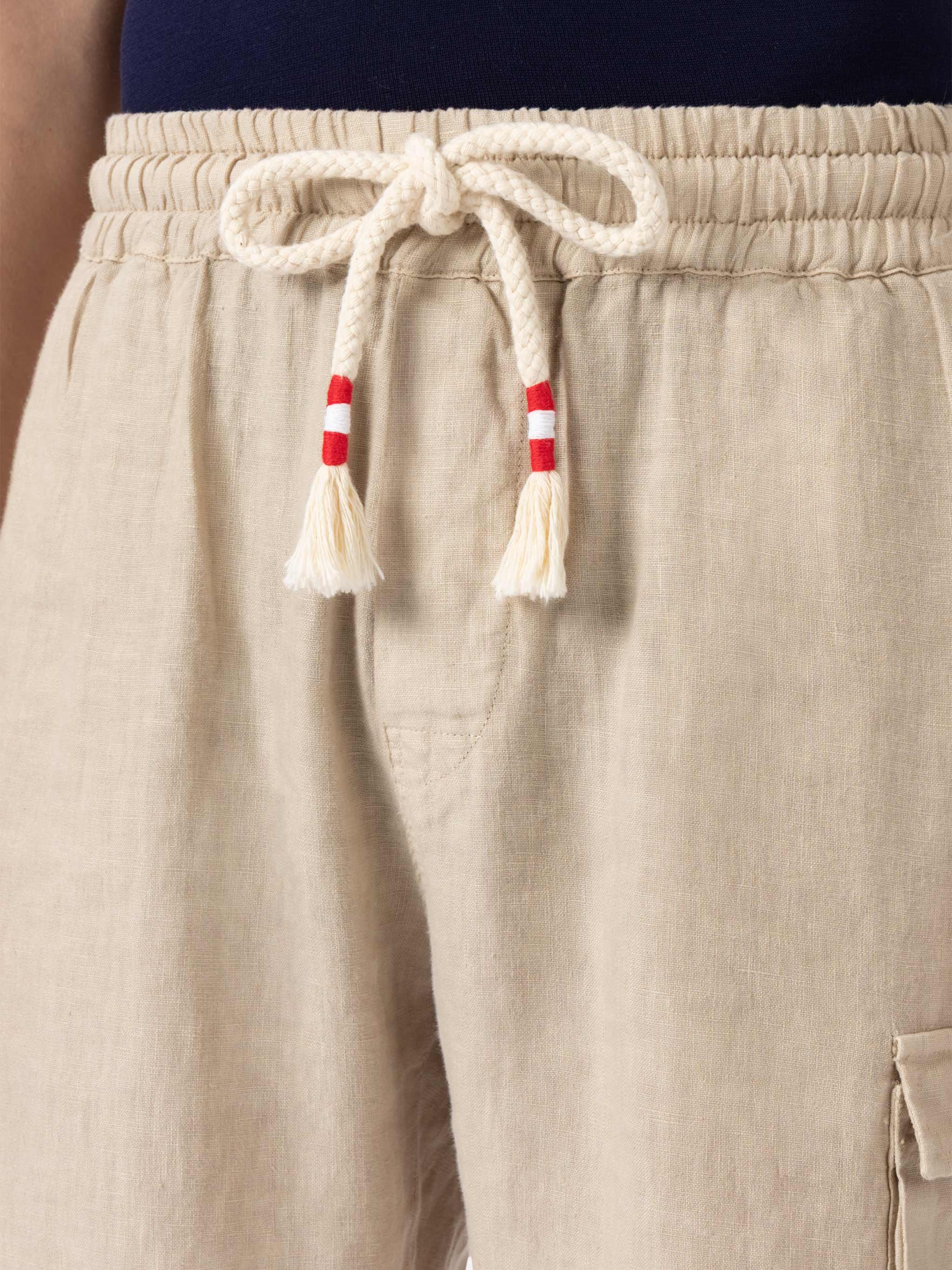 mc2-saint-barth-marseille-bermuda-uomo-lino-beige-vita-elasticizzata image 3