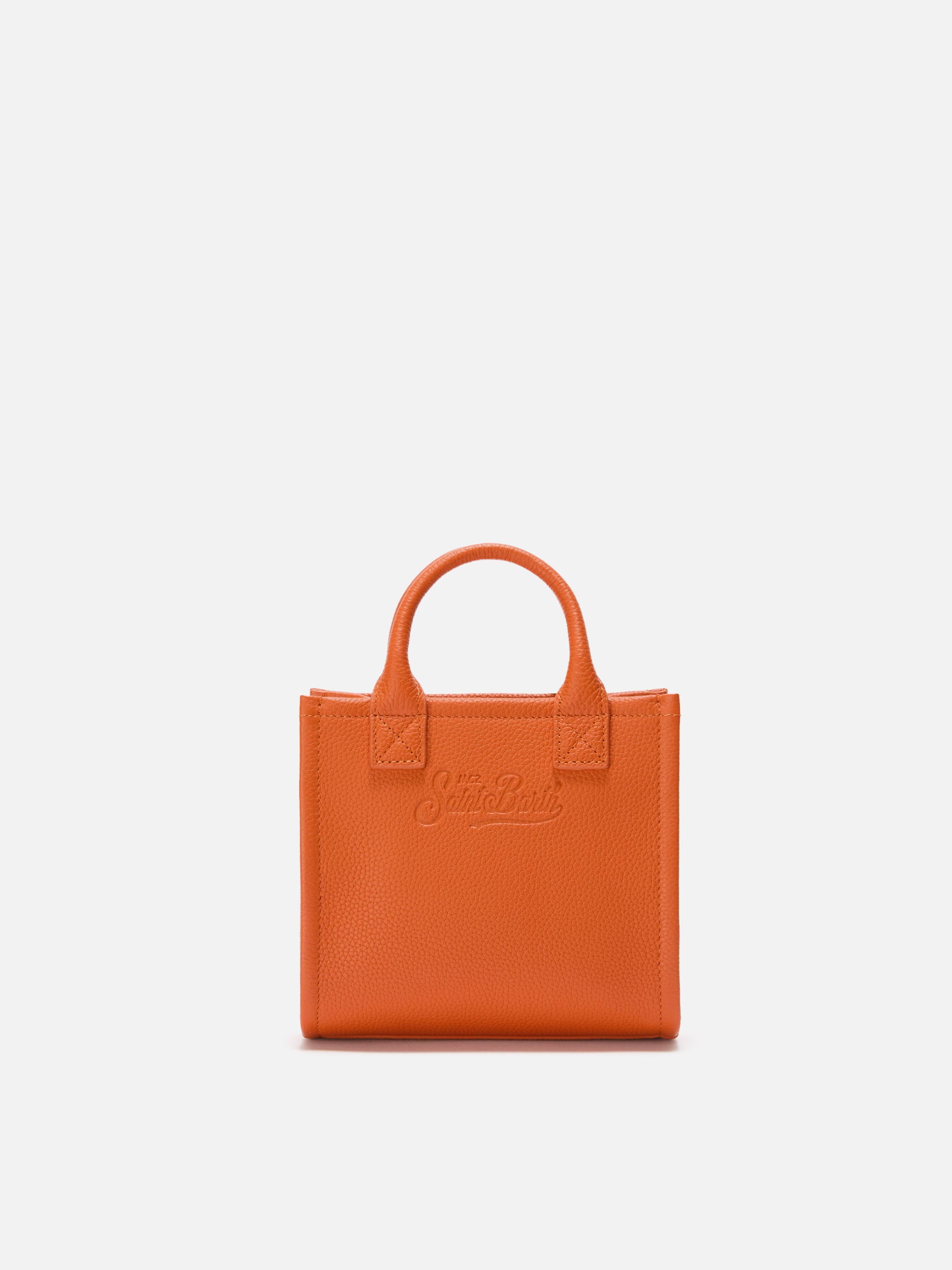 mc2-saint-barth-vanity-bag-mini-borsa-a-spalla-pelle-martellata-arancio image 4
