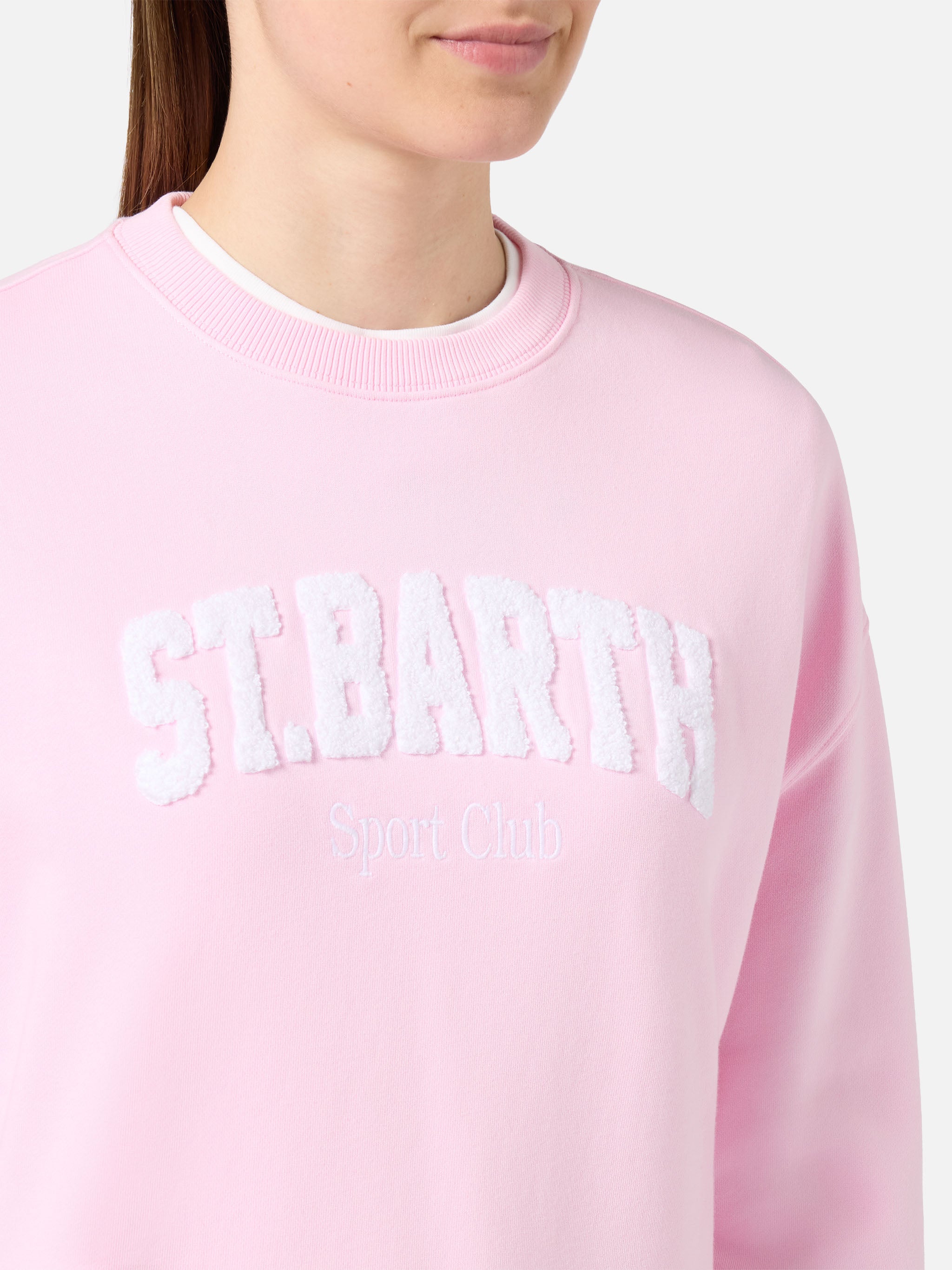 mc2-saint-barth-felpa-stardust-donna-rosa-logo-spugna-sport-club image 3