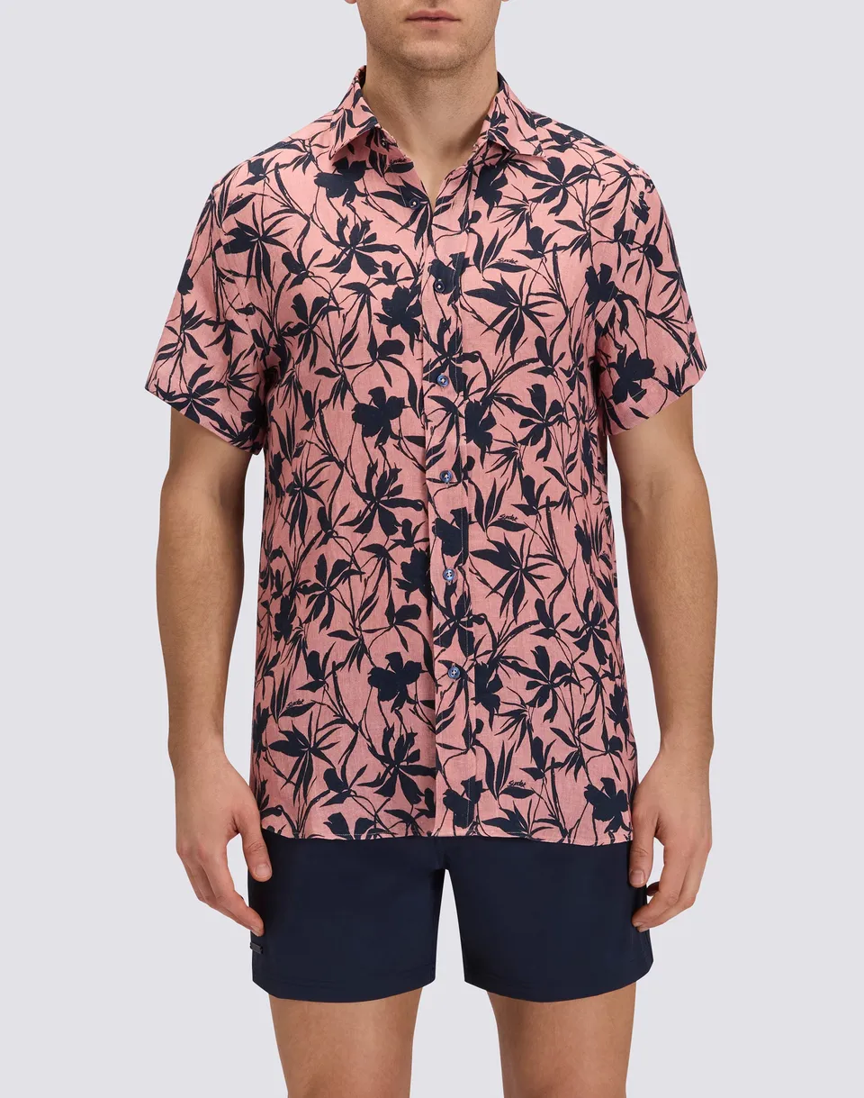 sundek-camicia-uomo-in-lino-a-mezze-maniche-stampata-regular image 1