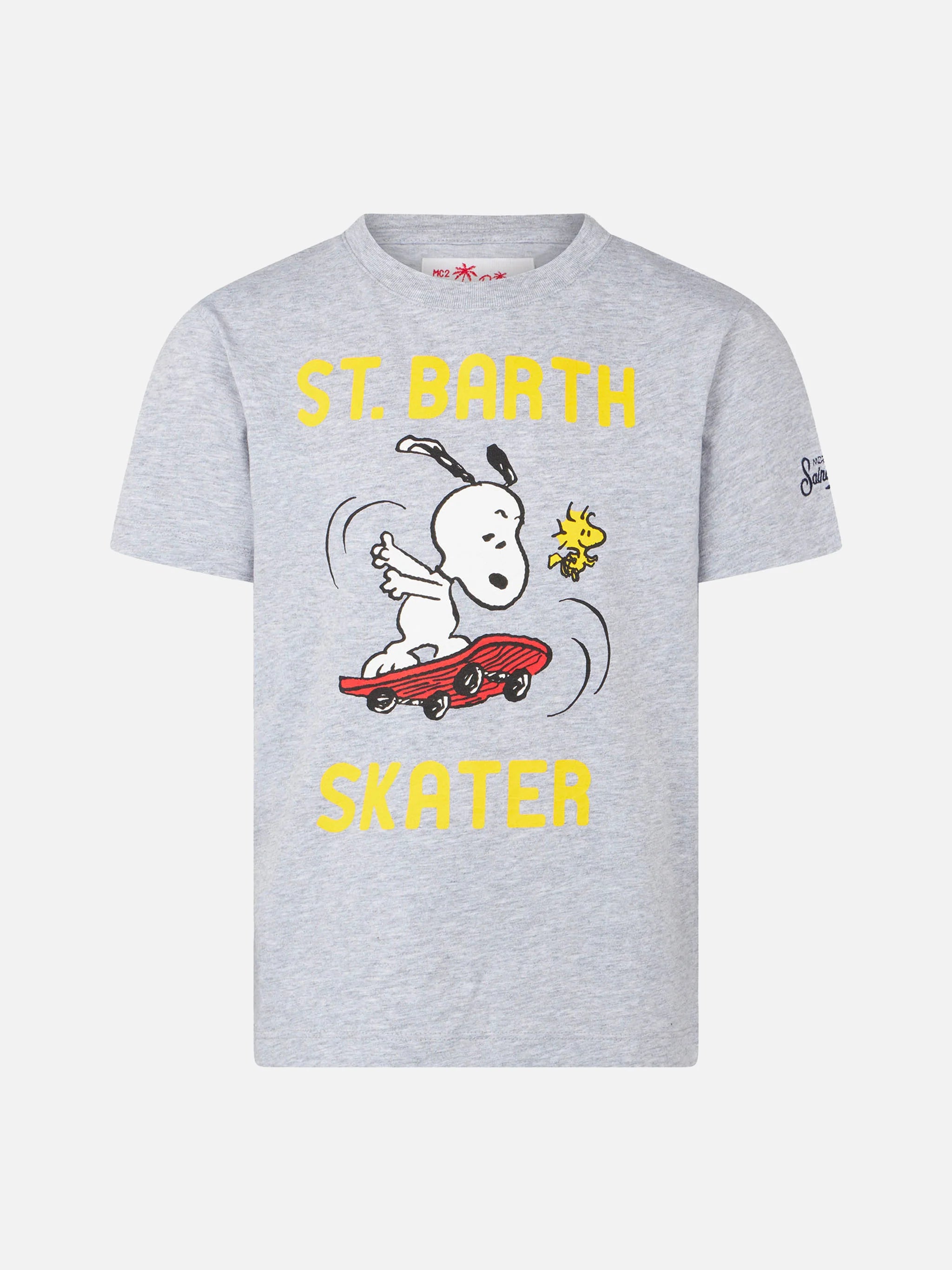 t-shirt-bambino-mc2-saint-barth-in-cotone-grigia-con-stampa-snoopy-edizione-spec image 1