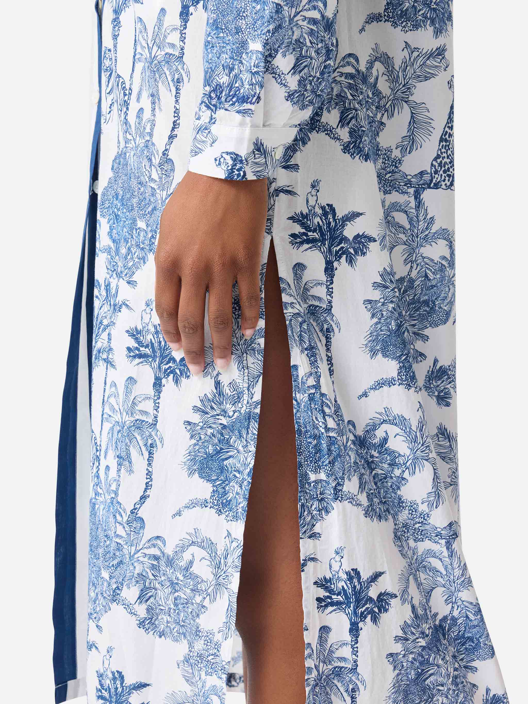 mc2-saint-barth-adeline-abito-lungo-cotone-toile-de-jouy-blu-bianco image 2