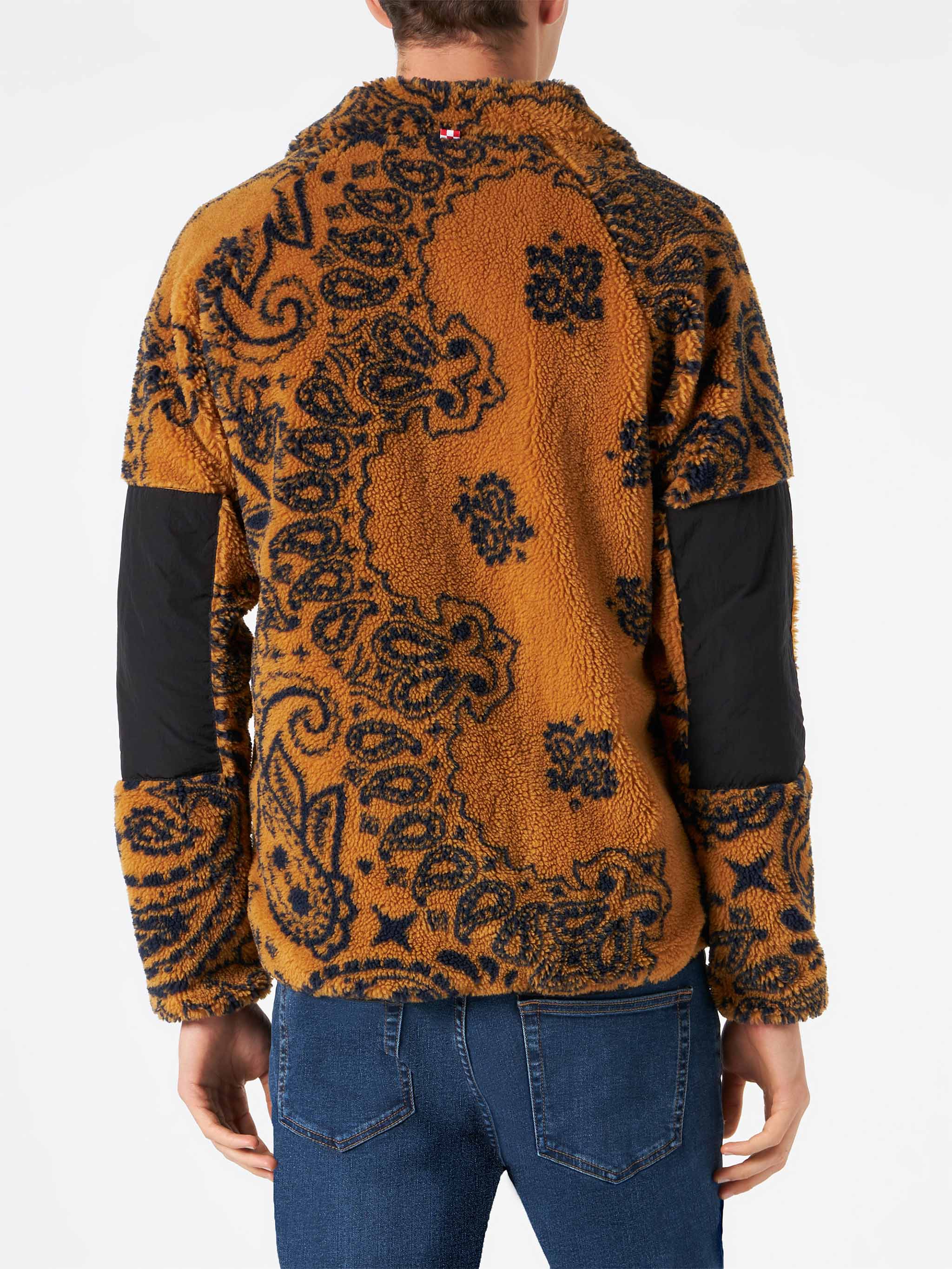 mc2-saint-barth-giacca-keystone-uomo-in-sherpa-fleece-fantasia-ocra image 3