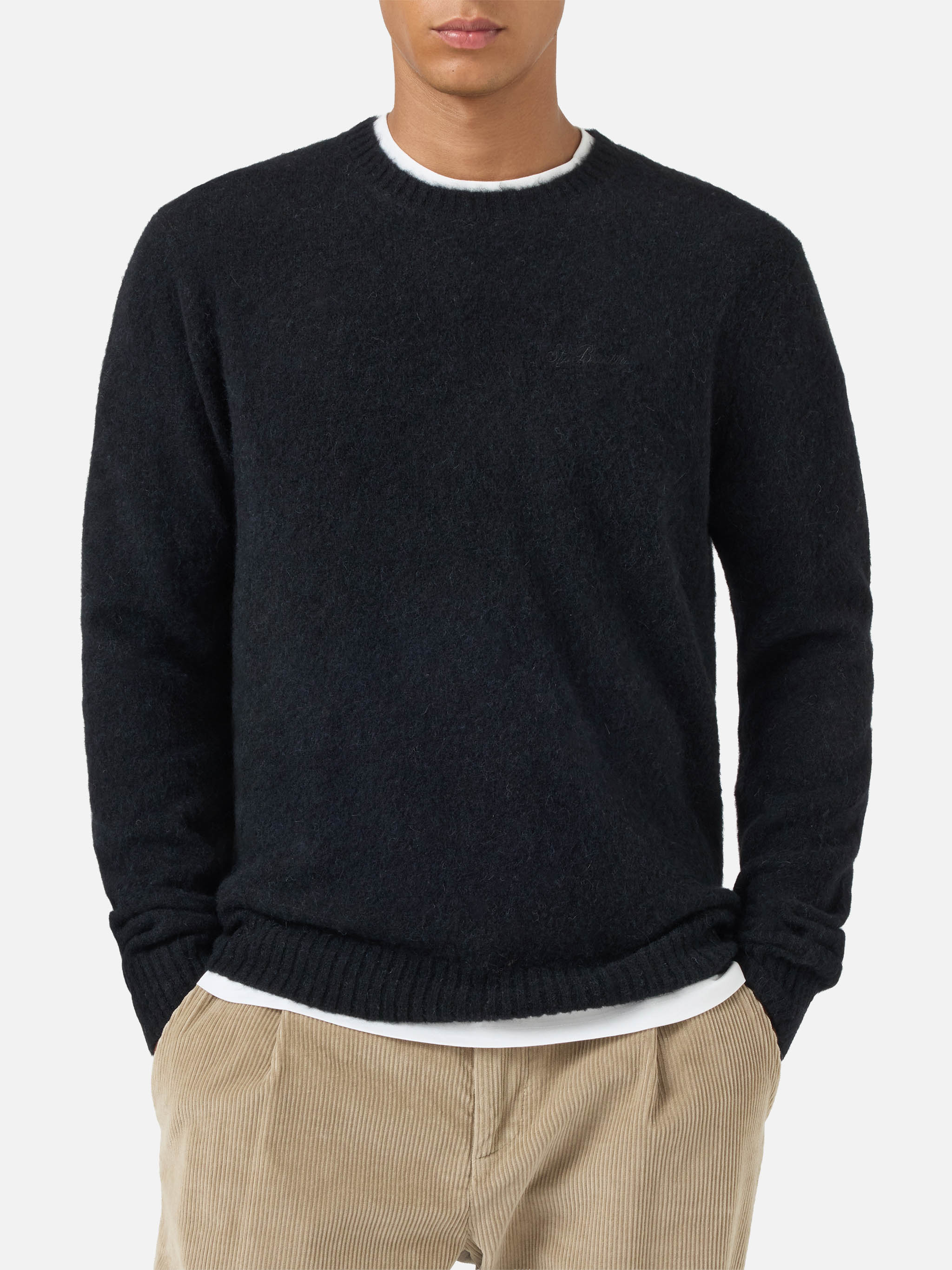mc2-saint-barth-regent-maglione-girocollo-uomo-in-alpaca-stretch-nero image 1