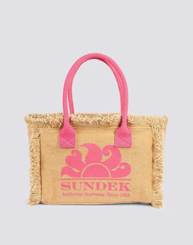 sundek-tote-bag-effetto-stone-washed-regular-con-zip-e-frange image 1