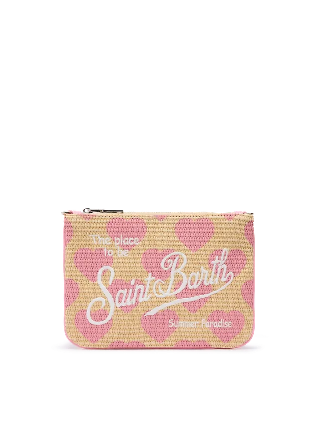 mc2-saint-barth-pochette-parisienne-in-paglia-sintetica-con-stampa-cuori-rosa image 1