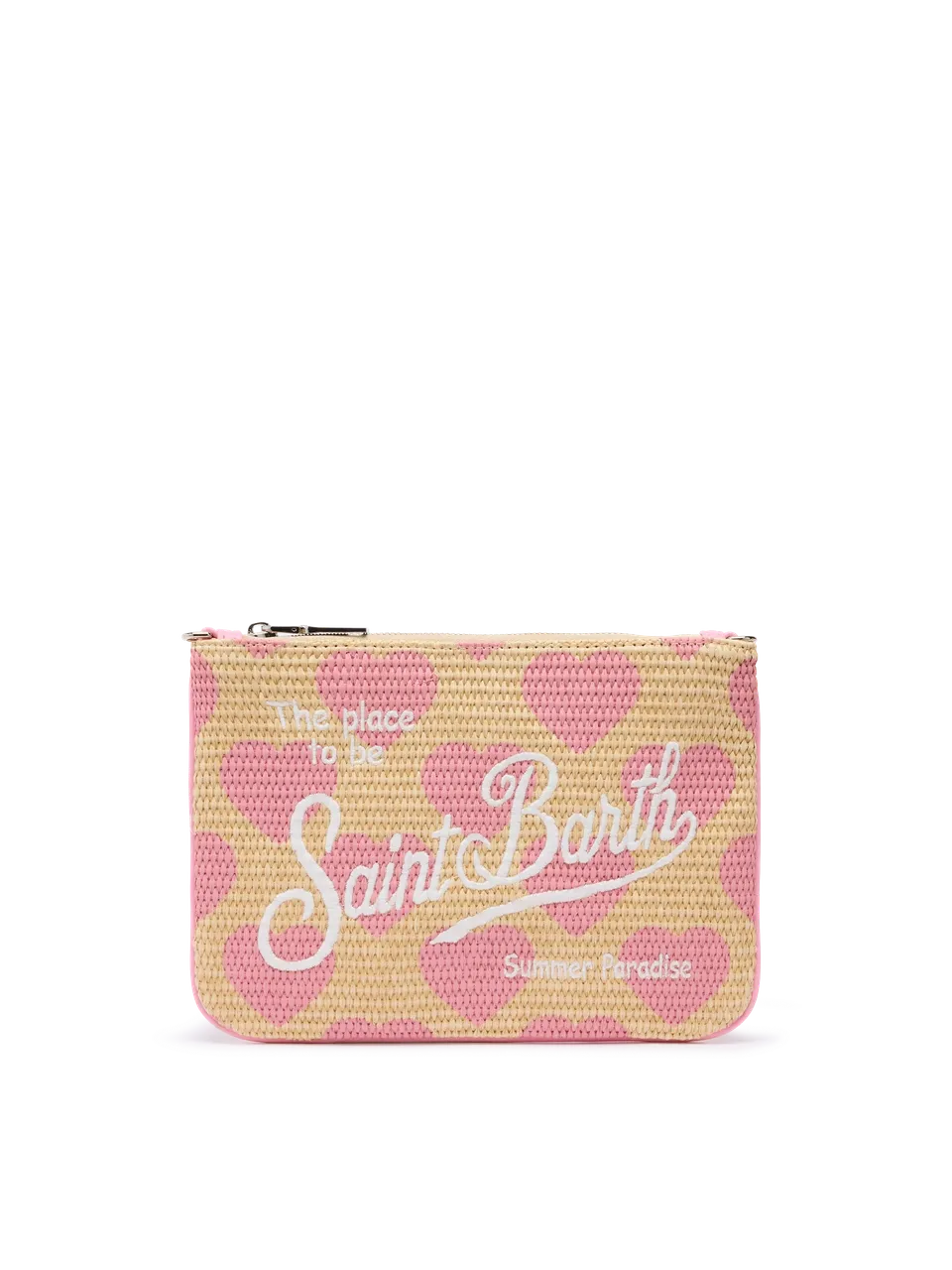 mc2-saint-barth-pochette-parisienne-in-paglia-sintetica-con-stampa-cuori-rosa image 1