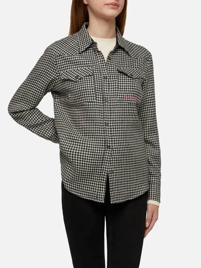 mc2-saint-barth-camicia-in-lana-deer-con-stampa-pied-de-poule-da-donna image 1