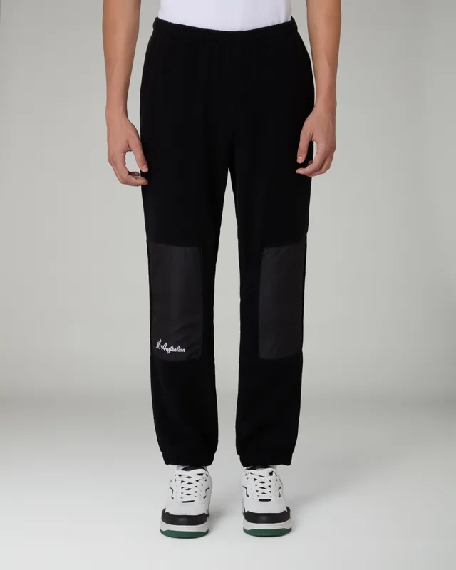 australian-color-block-track-pant-nero-in-pile-con-inserti-brice image 1