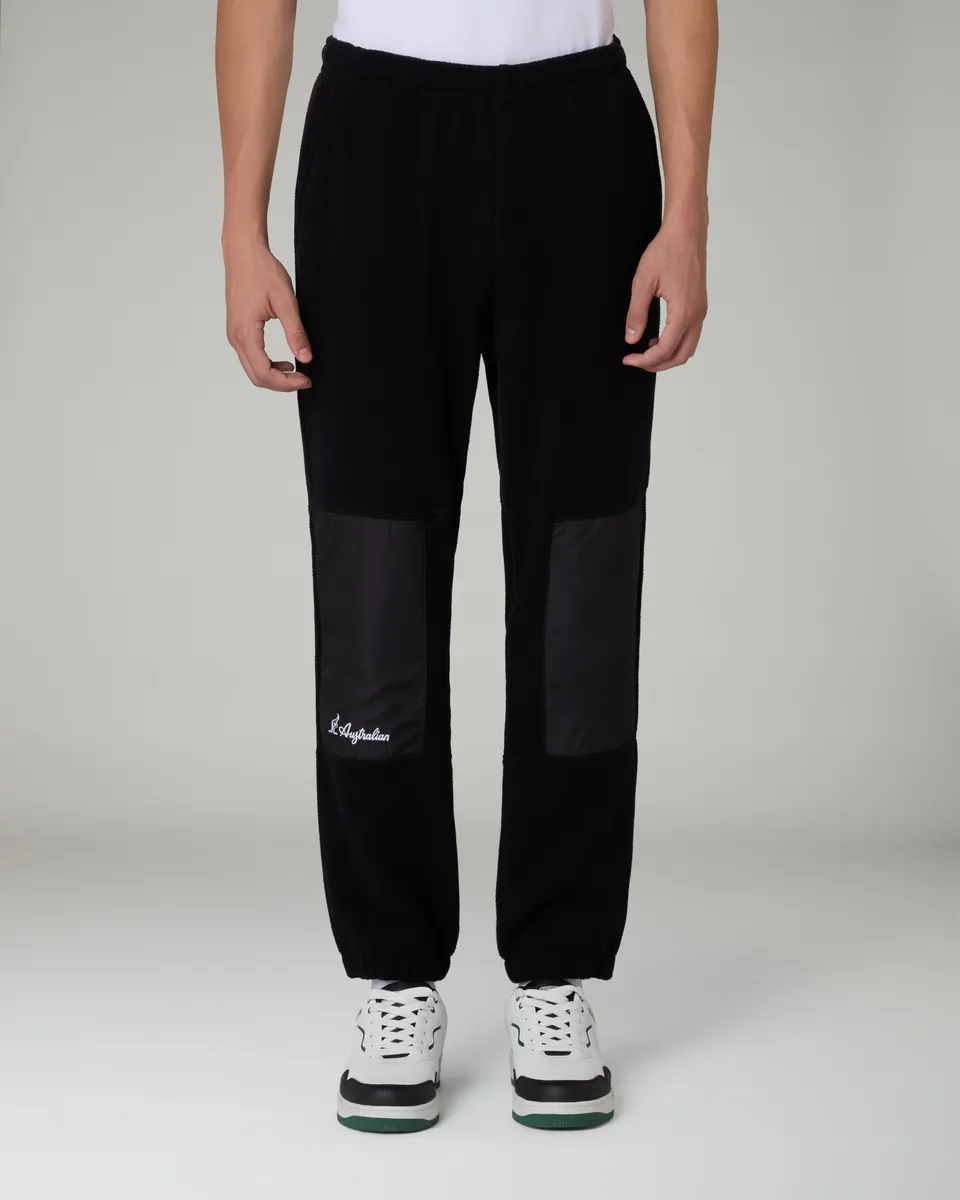 australian-color-block-track-pant-nero-in-pile-con-inserti-brice image 1