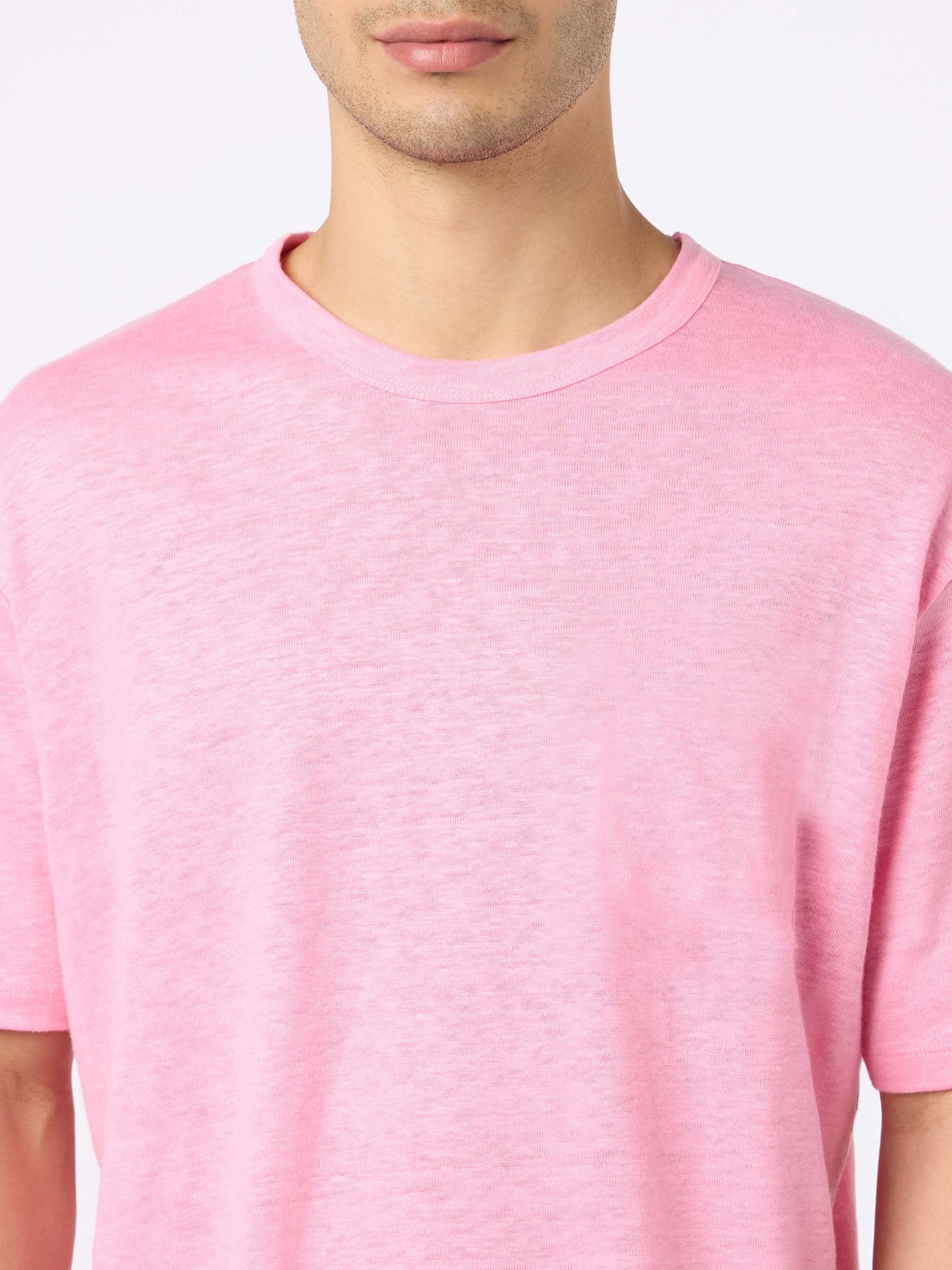 mc2-saint-barth-t-shirt-president-uomo-in-cotone-fiammato-rosa-bubble-tinta-unit image 3