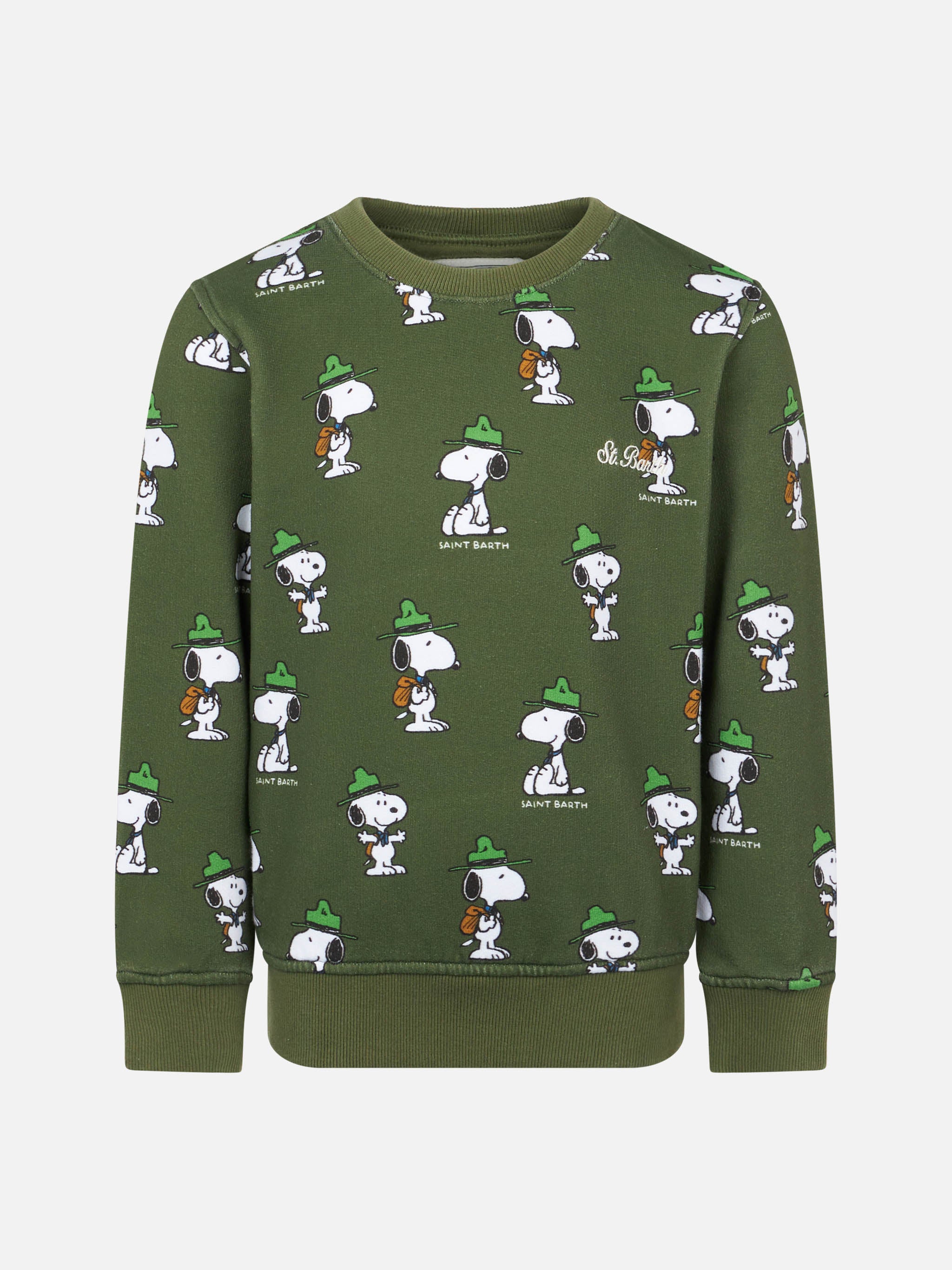 mc2-saint-barth-felpa-bambino-girocollo-verde-snoopy-peanuts-edizione-speciale image 1