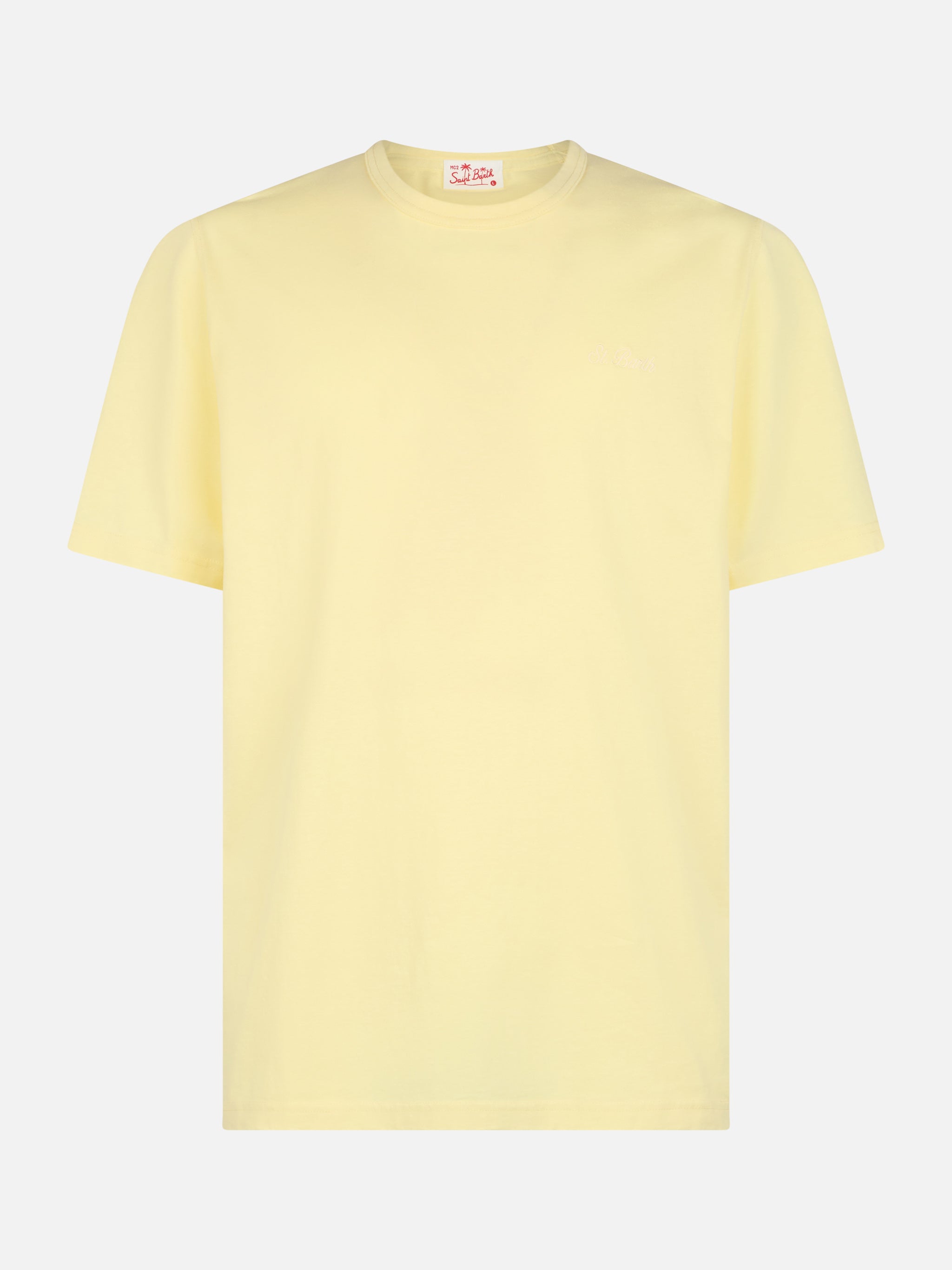 mc2-saint-barth-dover-t-shirt-uomo-in-cotone-giallo-chiaro-tinta-unita image 1
