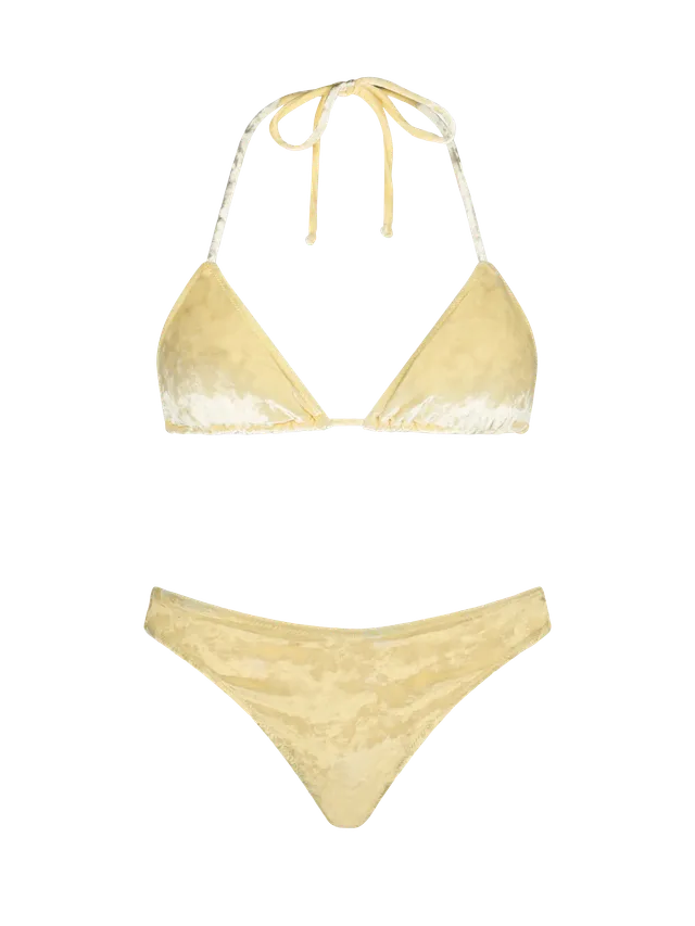 mc2-saint-barth-bikini-donna-leah-naomi-triangolo-in-ciniglia-giallo image 1