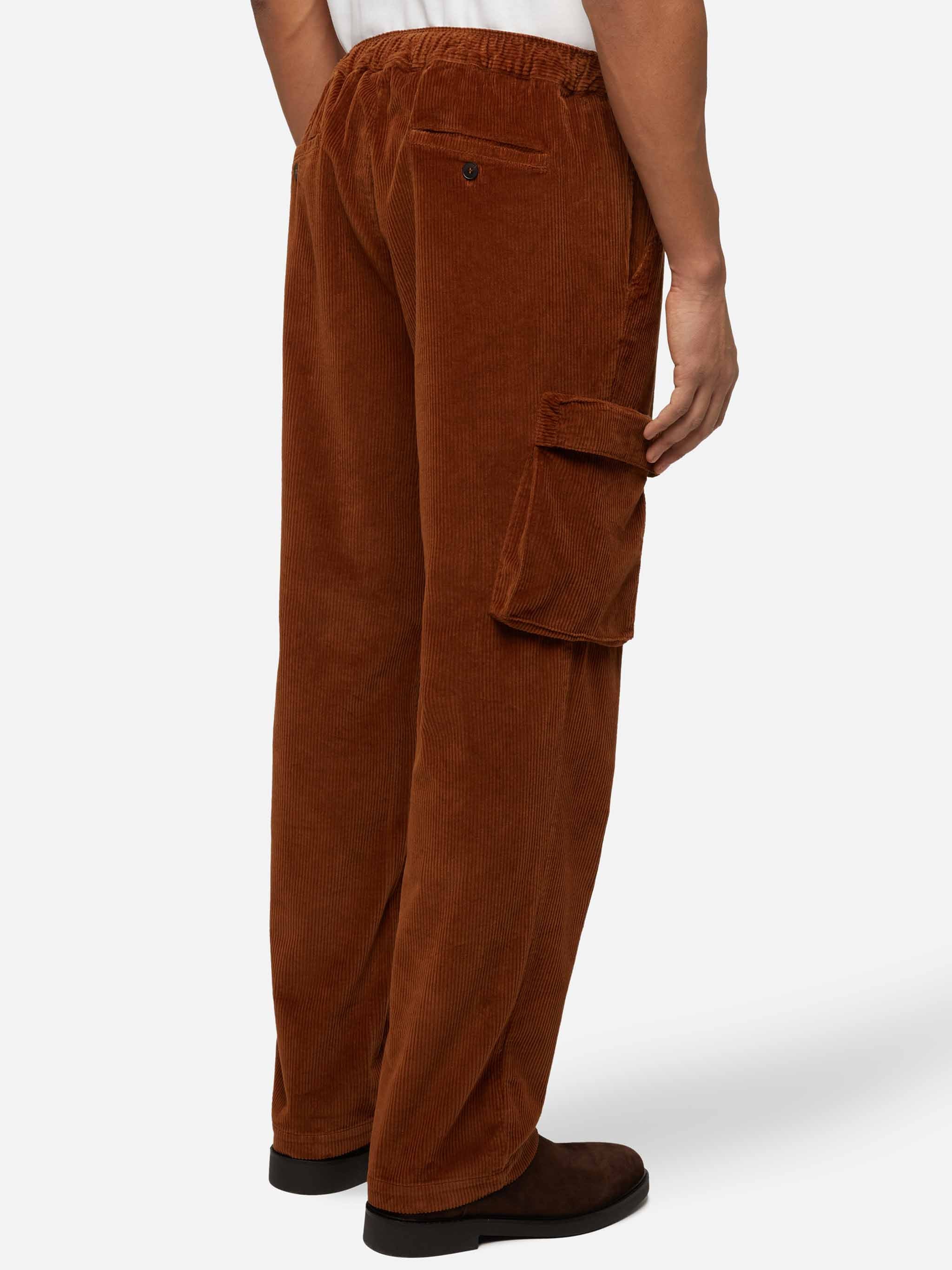 mc2-saint-barth-pantalone-uomo-goldeck-cargo-velluto-a-coste-cammello image 3