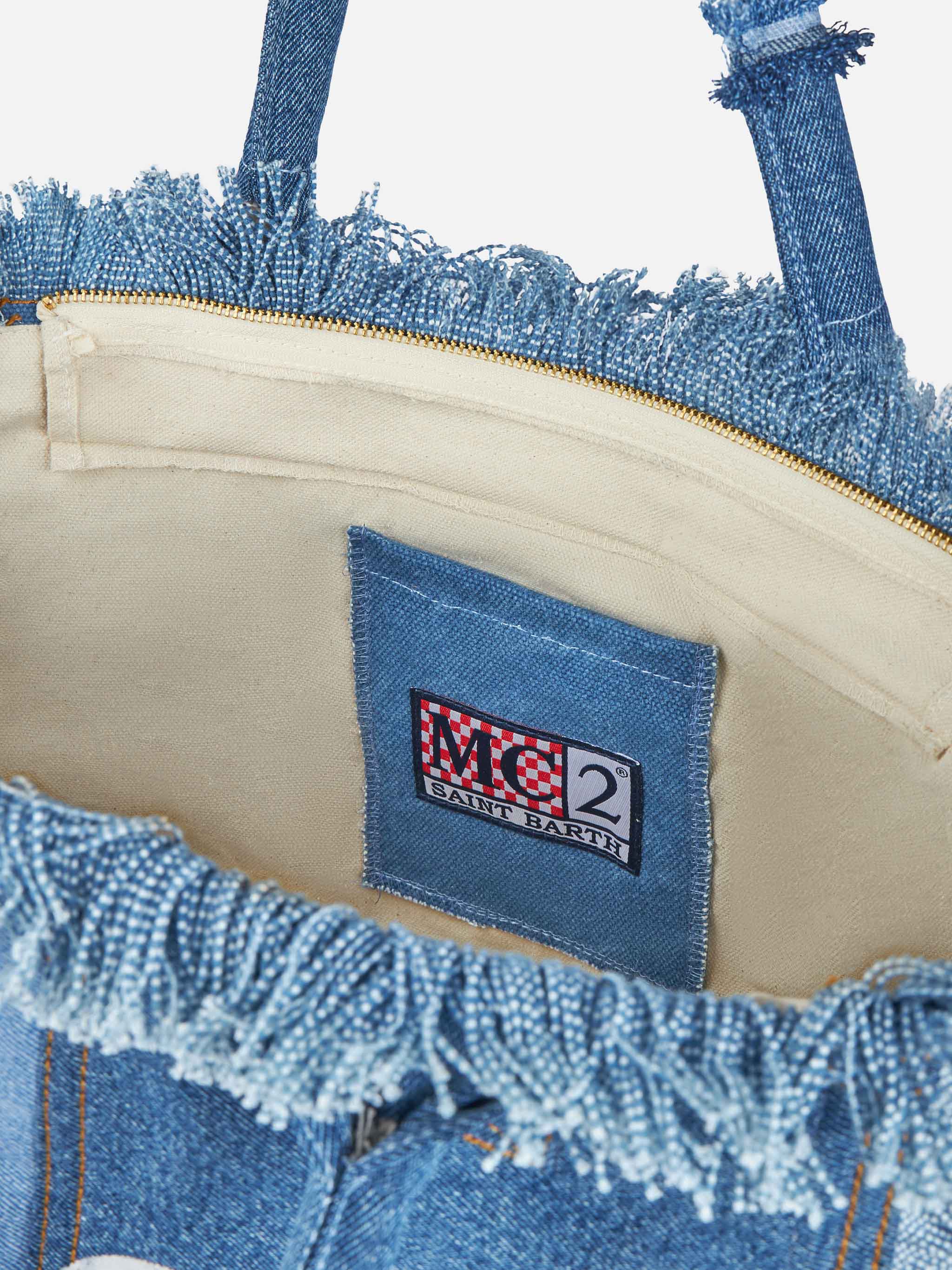 mc2-saint-barth-vanity-borsa-tote-spalla-in-canvas-cotone-denim-patchwork-blu image 5