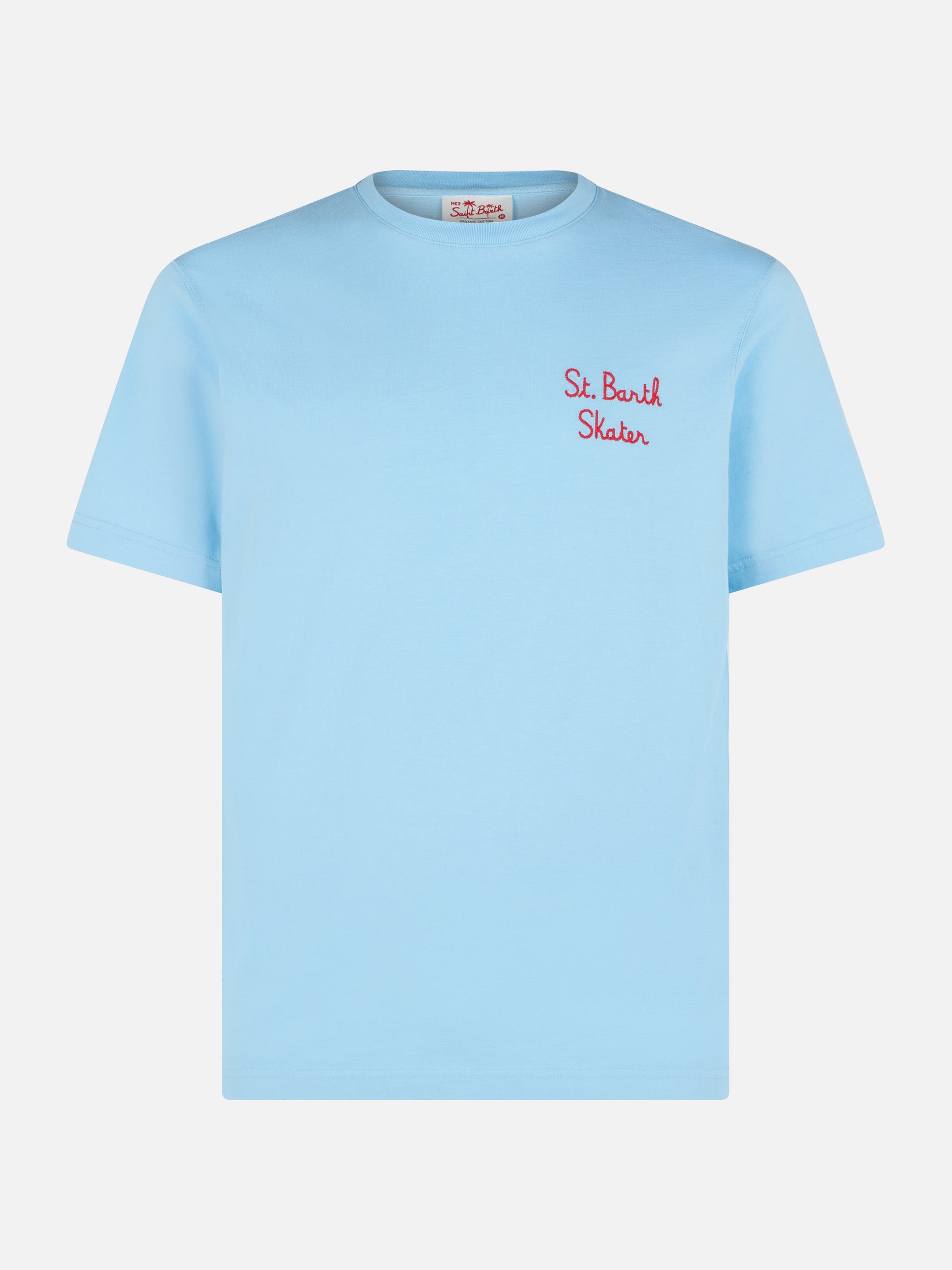 mc2-saint-barth-t-shirt-uomo-bart-simpson-skater-special-edition-azzurra-cotone image 1