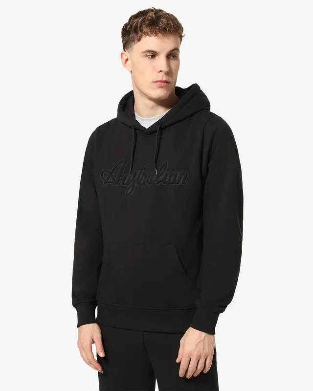 australian-3d-logo-hoodie-sportswear-felpa-nera-con-cappuccio image 1