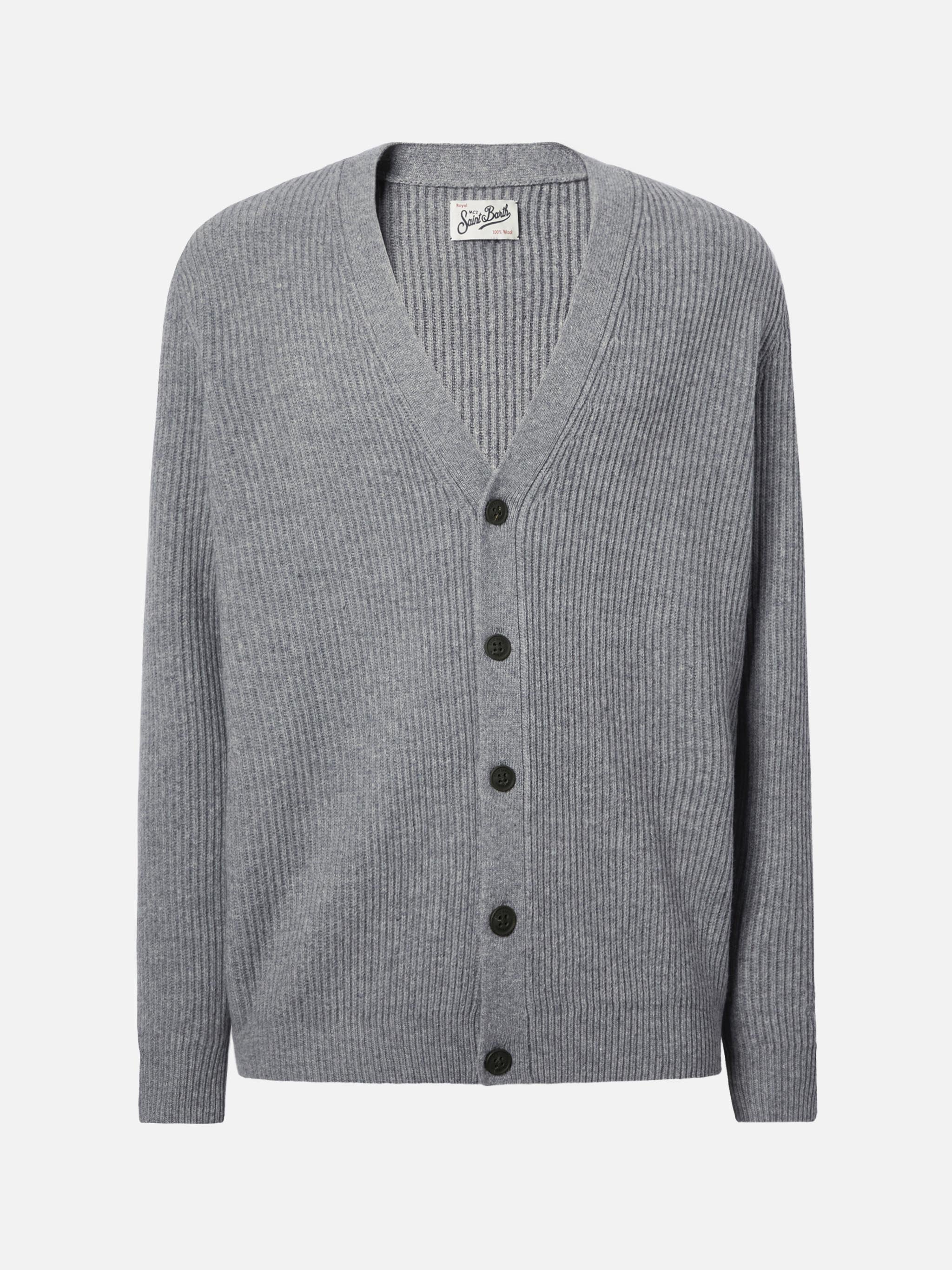 mc2-saint-barth-cardigan-herrison-in-pura-lana-merino-grigio-melange-a-coste-ing image 5