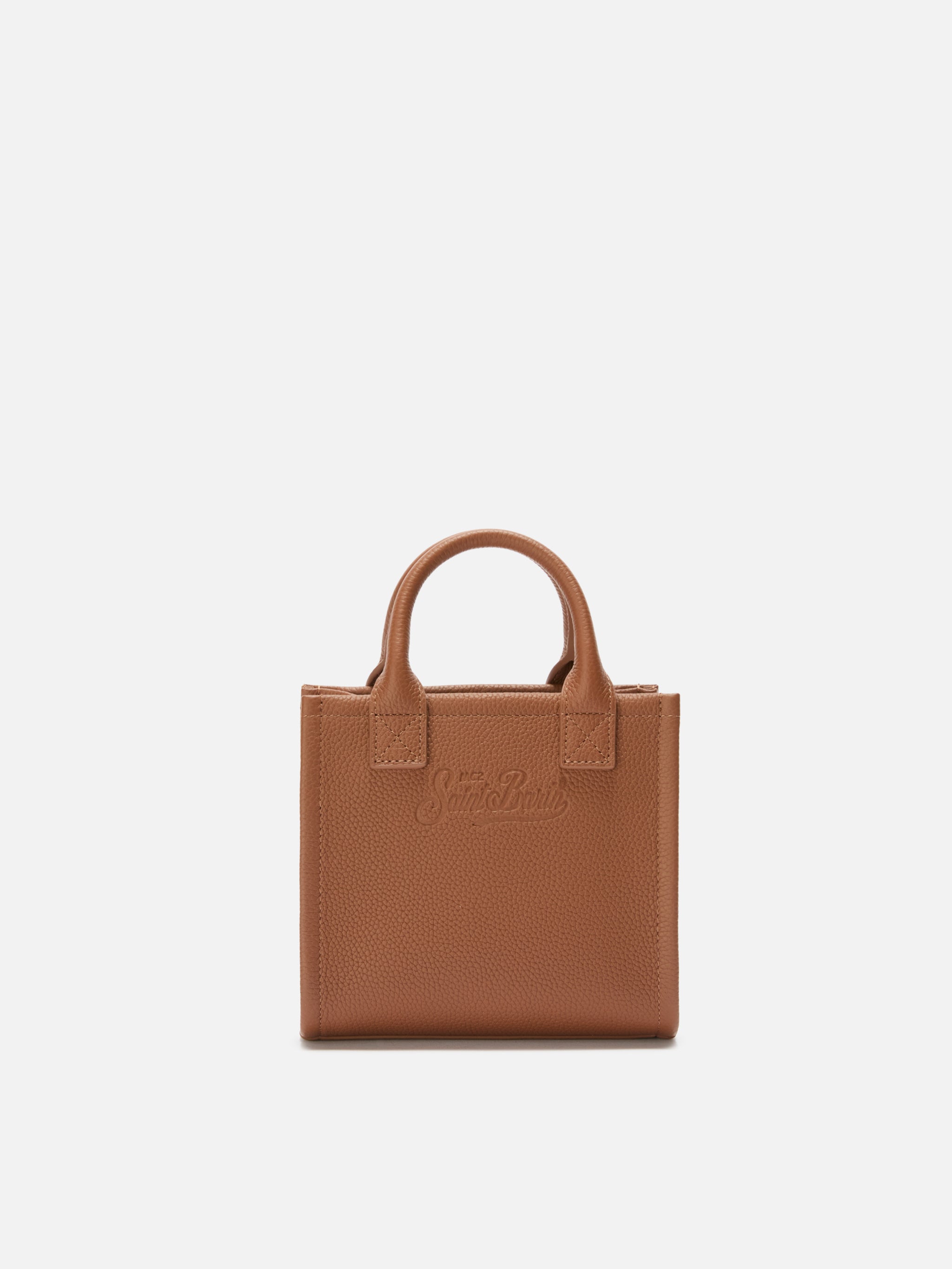 mc2-saint-barth-vanity-bag-mini-pelle-martellata-cammello image 4